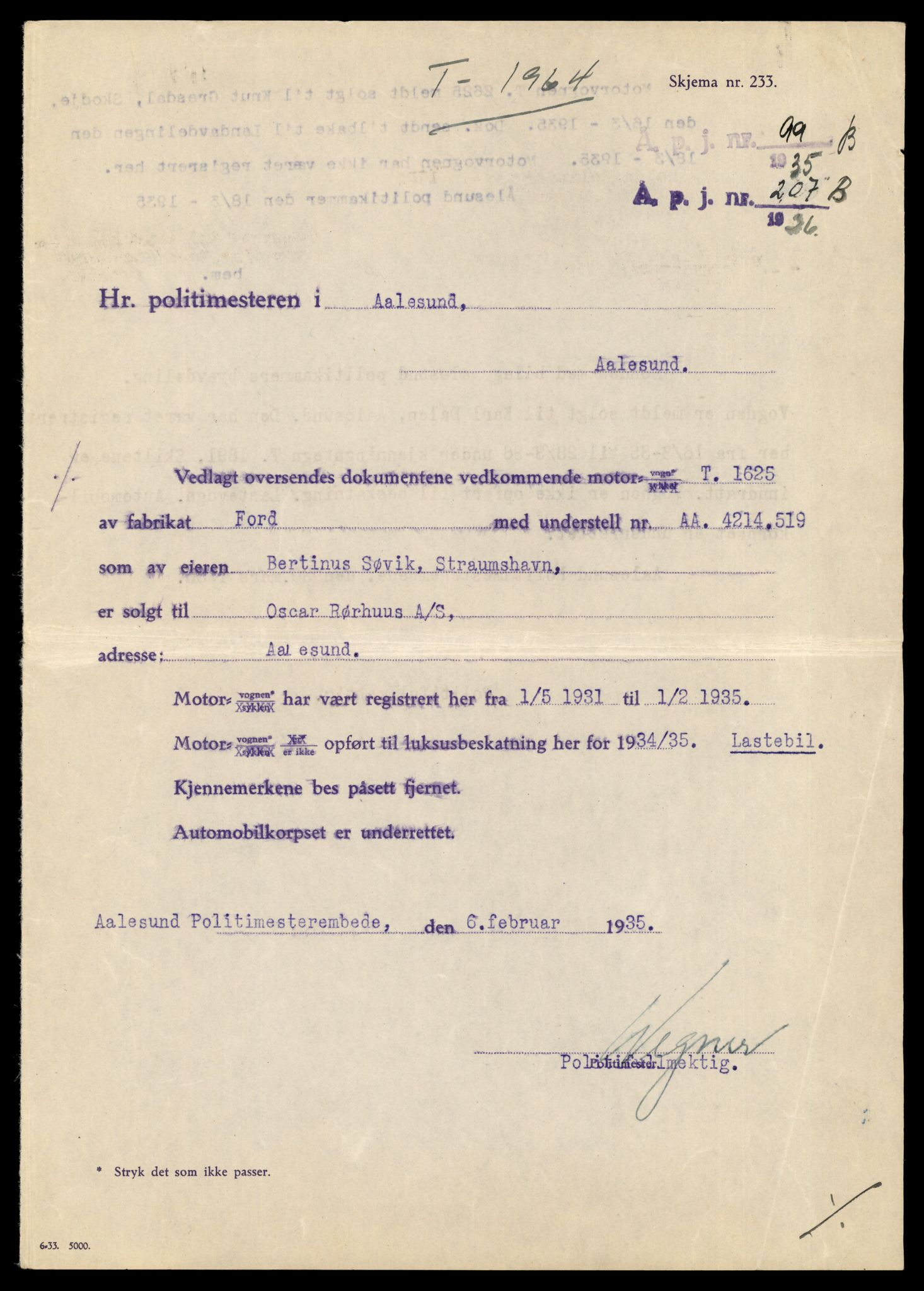Møre og Romsdal vegkontor - Ålesund trafikkstasjon, AV/SAT-A-4099/F/Fe/L0034: Registreringskort for kjøretøy T 12500 - T 12652, 1927-1998, s. 2648