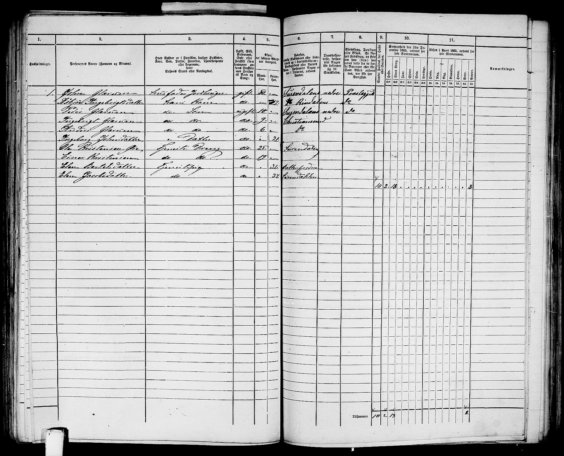 RA, Folketelling 1865 for 1503B Kristiansund prestegjeld, Kristiansund kjøpstad, 1865, s. 407