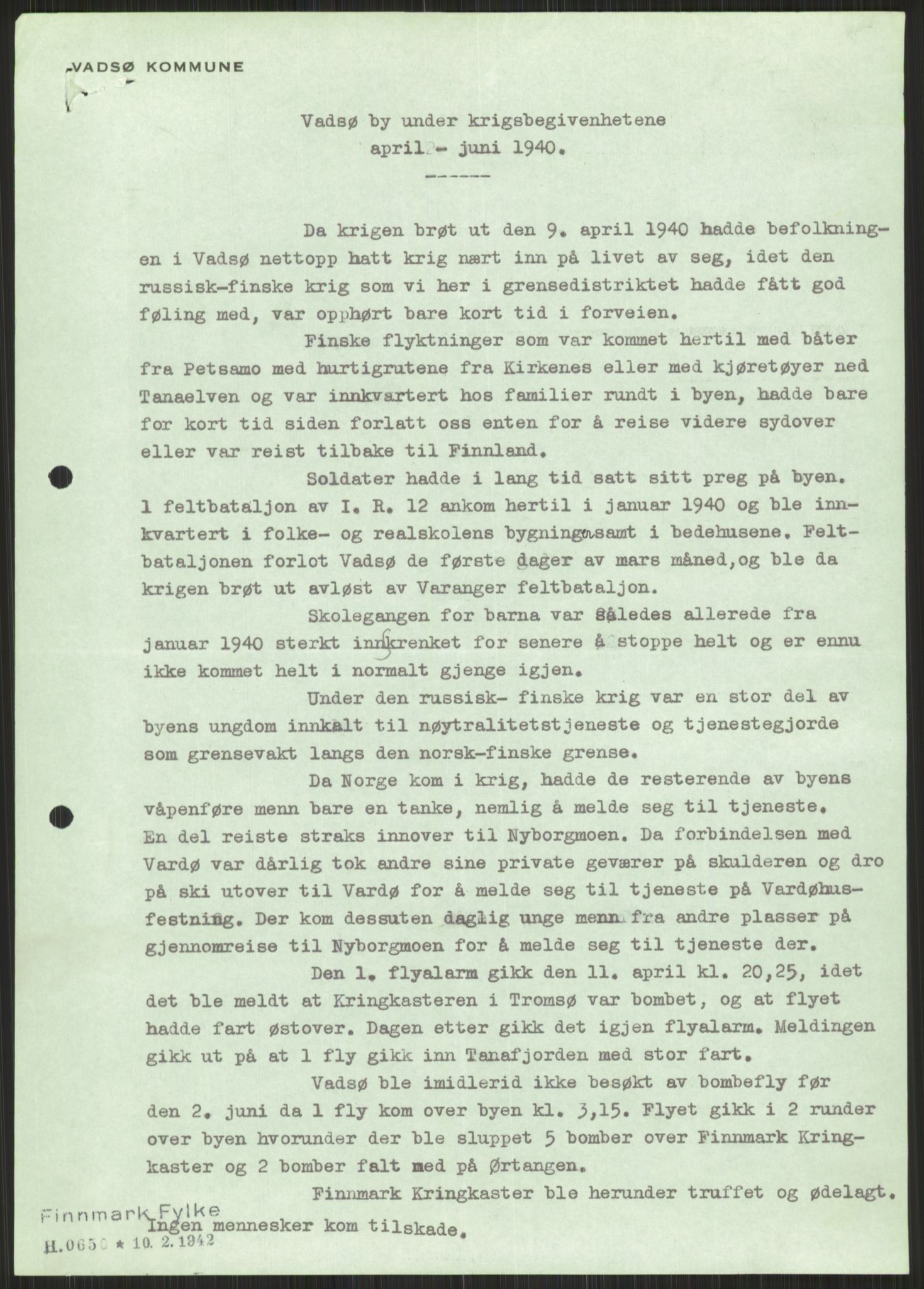 Forsvaret, Forsvarets krigshistoriske avdeling, RA/RAFA-2017/Y/Ya/L0017: II-C-11-31 - Fylkesmenn.  Rapporter om krigsbegivenhetene 1940., 1940, s. 747