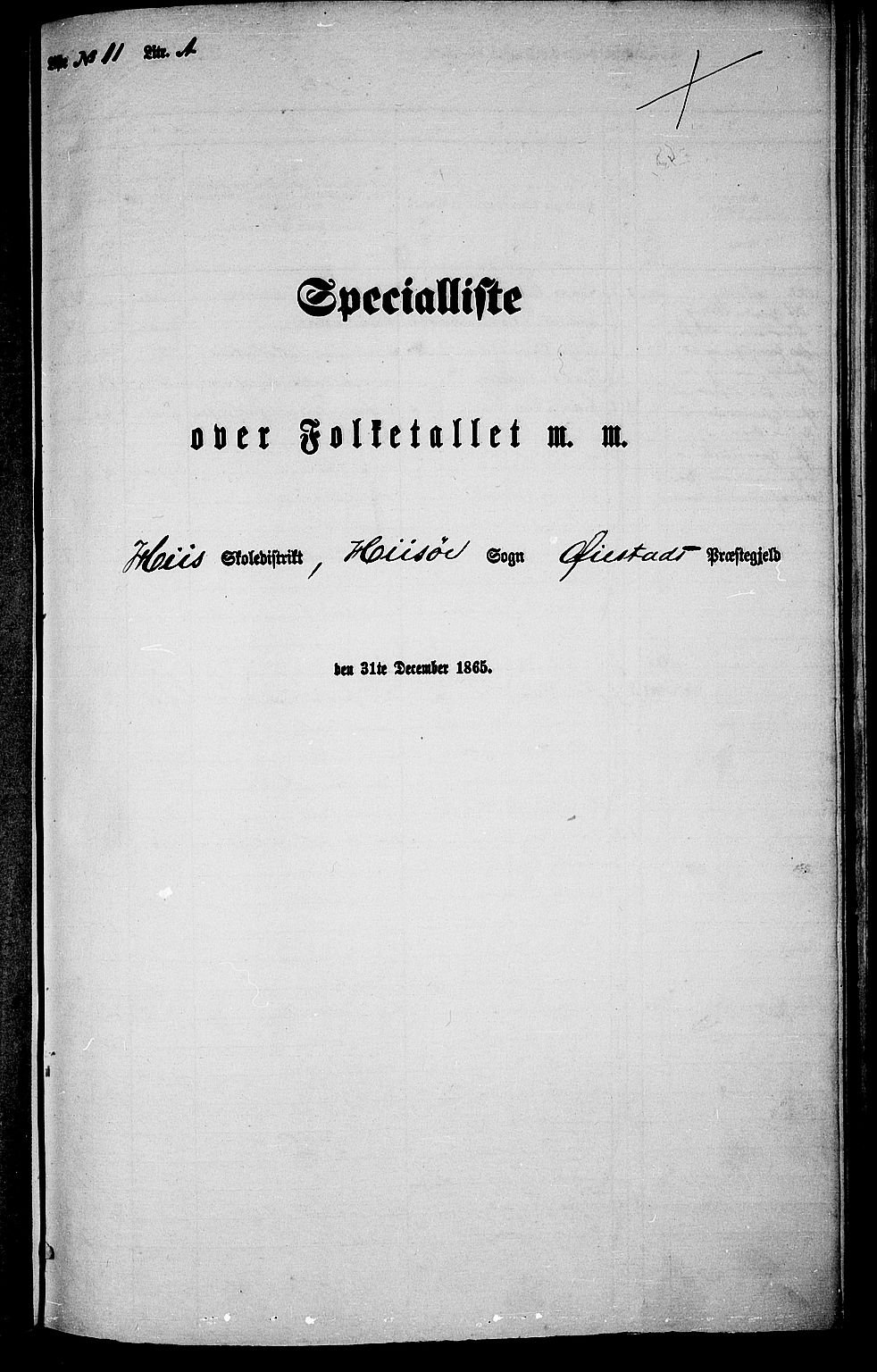 RA, Folketelling 1865 for 0920P Øyestad prestegjeld, 1865, s. 180