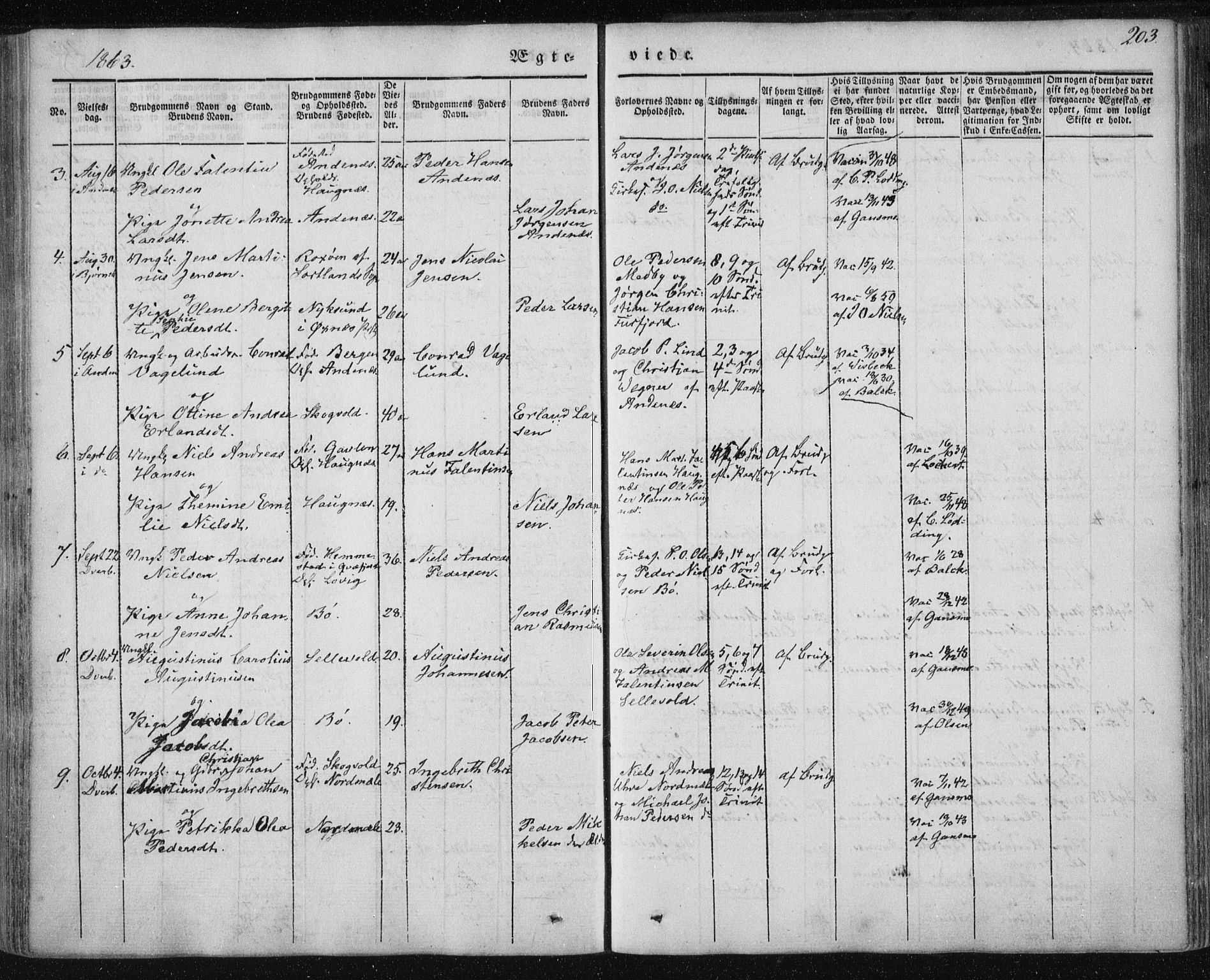 Ministerialprotokoller, klokkerbøker og fødselsregistre - Nordland, AV/SAT-A-1459/897/L1396: Ministerialbok nr. 897A04, 1842-1866, s. 203