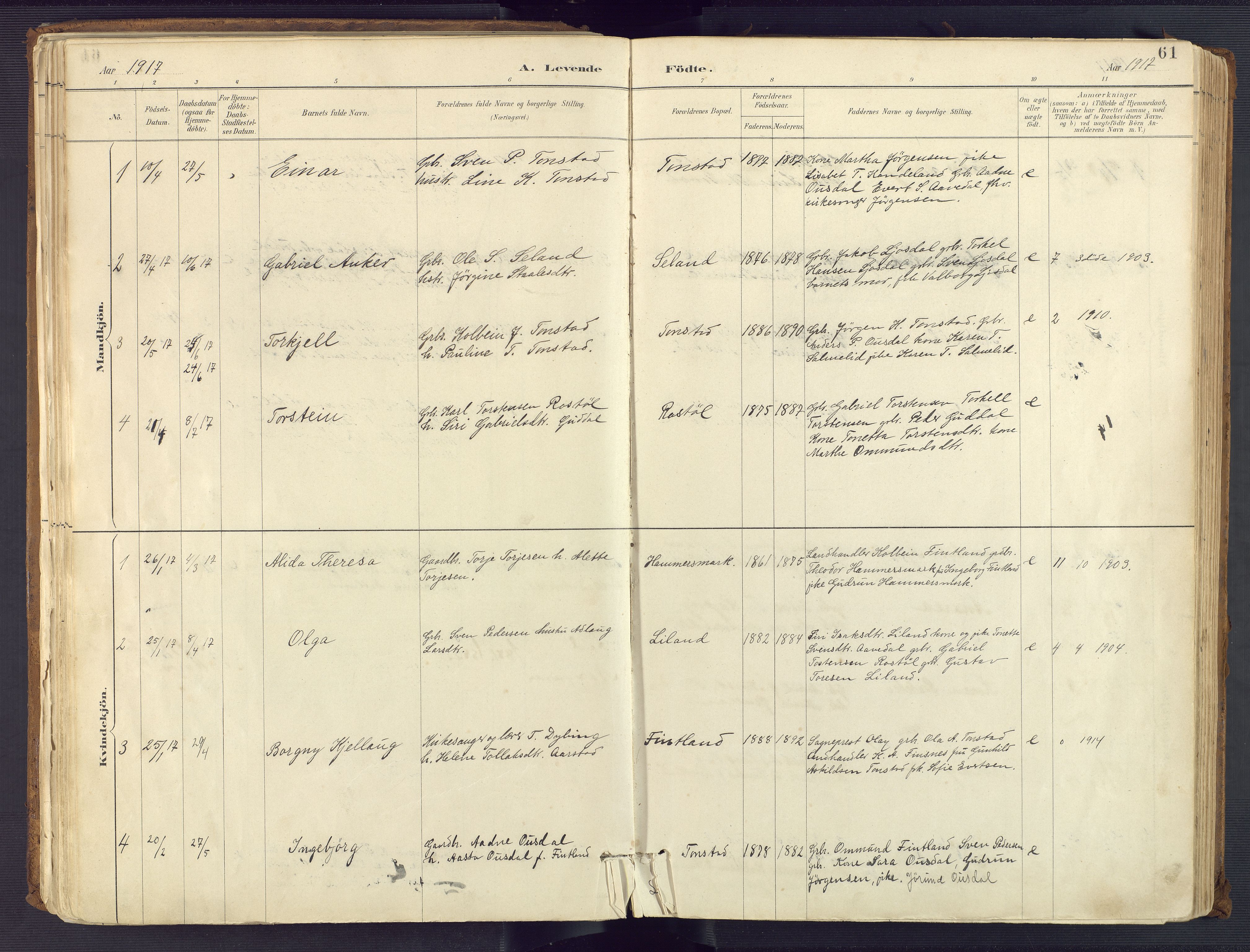Sirdal sokneprestkontor, SAK/1111-0036/F/Fa/Fab/L0004: Ministerialbok nr. A 4, 1887-1919, s. 61