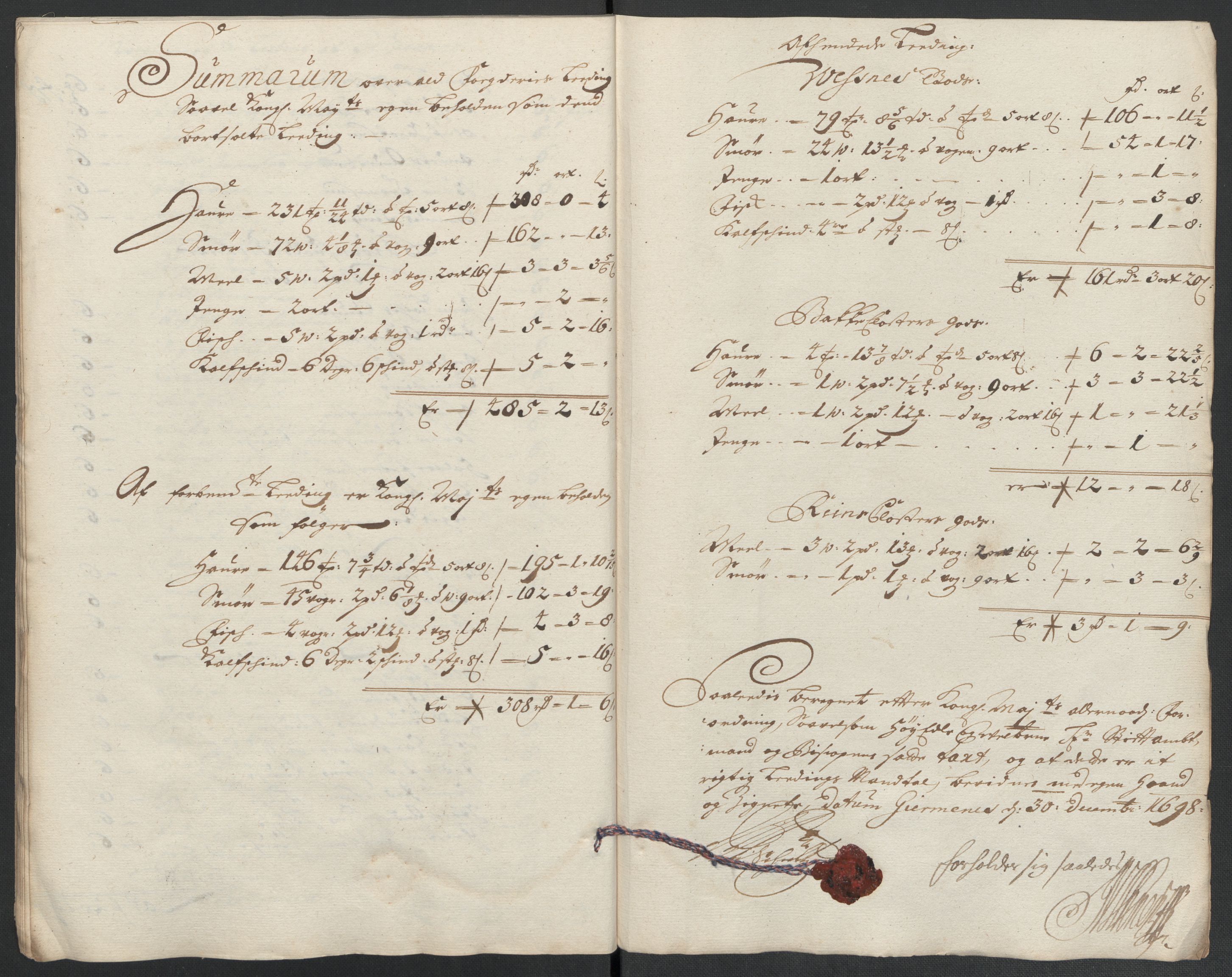 Rentekammeret inntil 1814, Reviderte regnskaper, Fogderegnskap, RA/EA-4092/R55/L3653: Fogderegnskap Romsdal, 1697-1698, s. 355