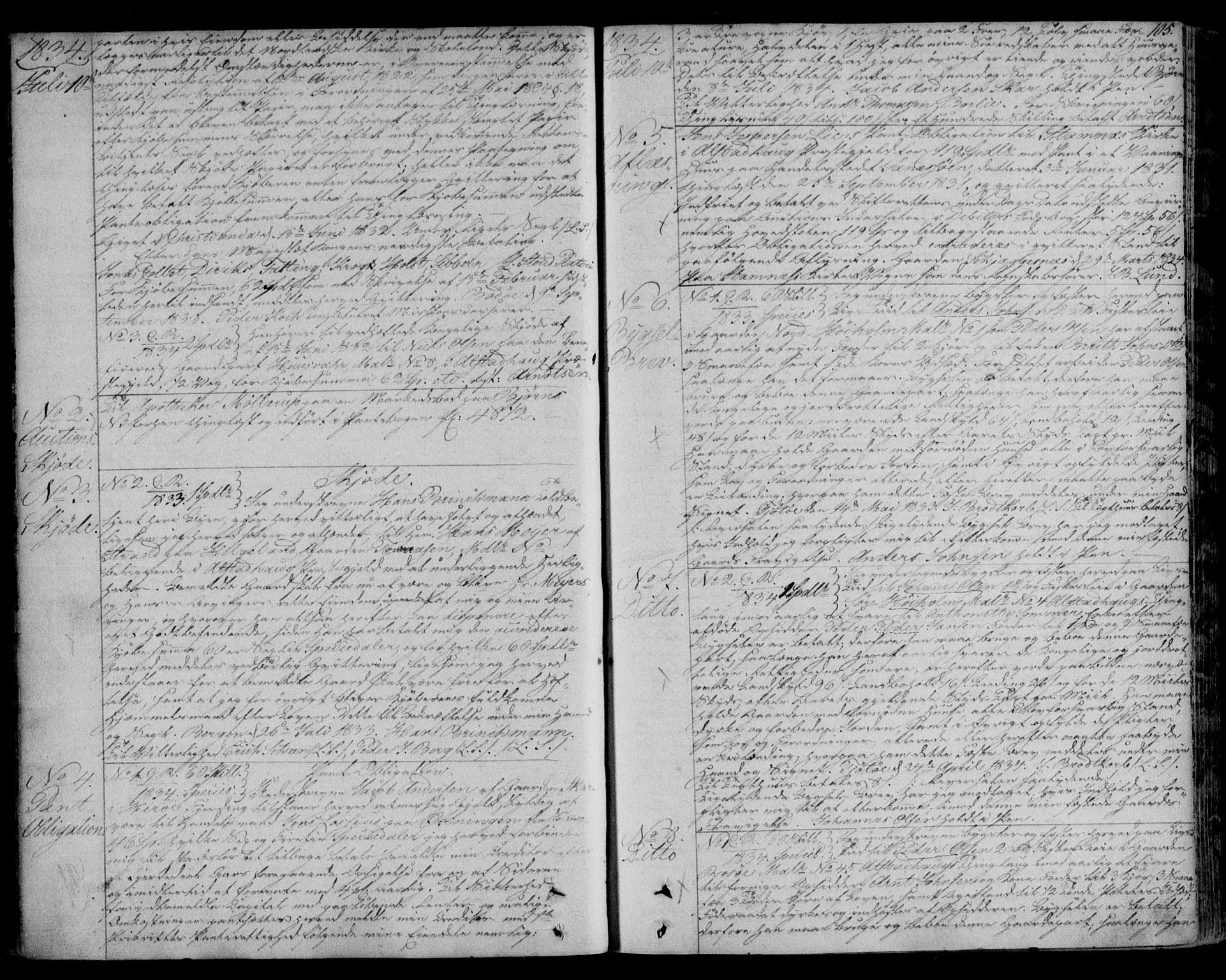 Helgeland sorenskriveri, SAT/A-0004/2/2C/L0009: Pantebok nr. 8, 1832-1840, s. 105