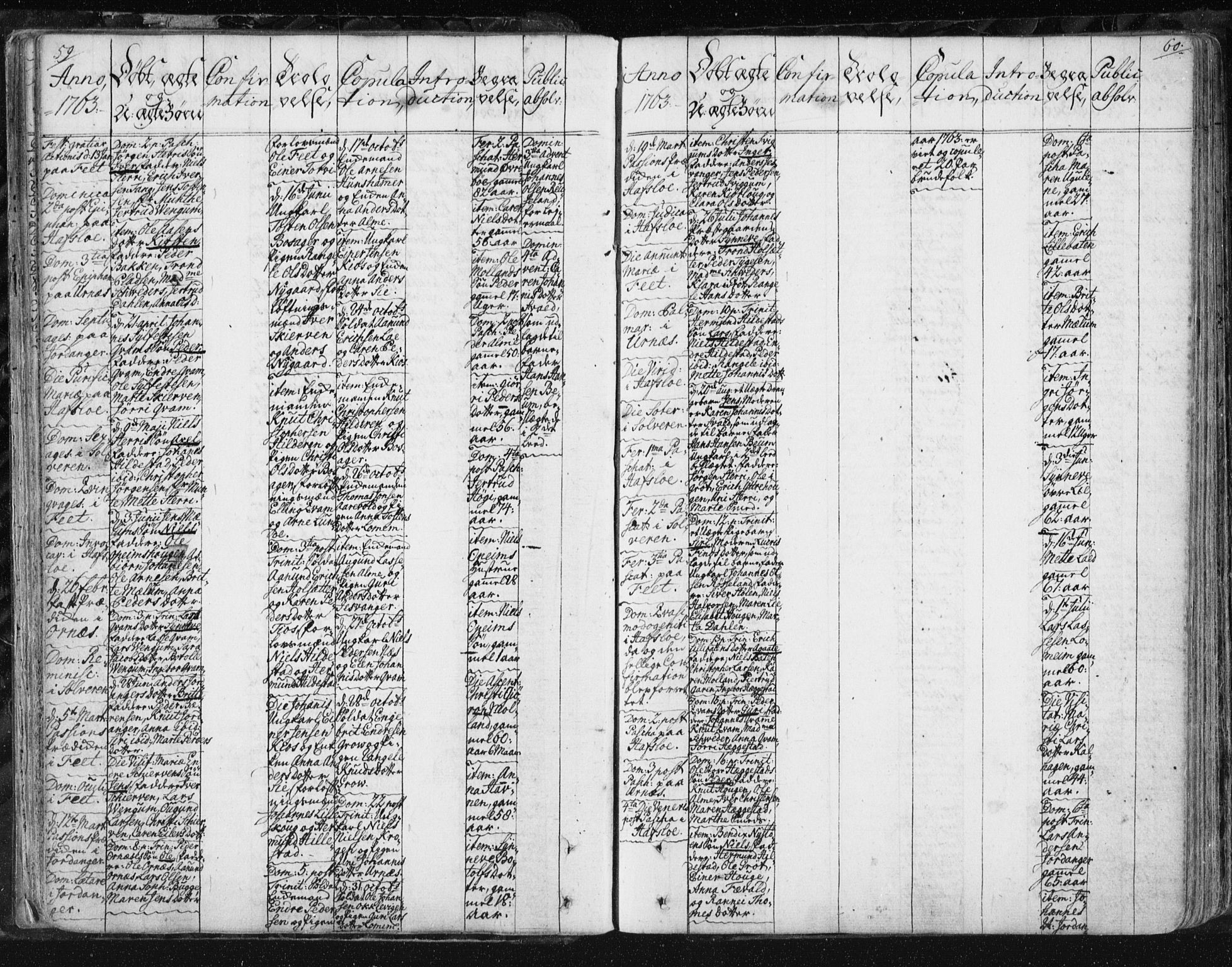 Hafslo sokneprestembete, AV/SAB-A-80301/H/Haa/Haaa/L0002: Ministerialbok nr. A 2, 1755-1806, s. 59-60