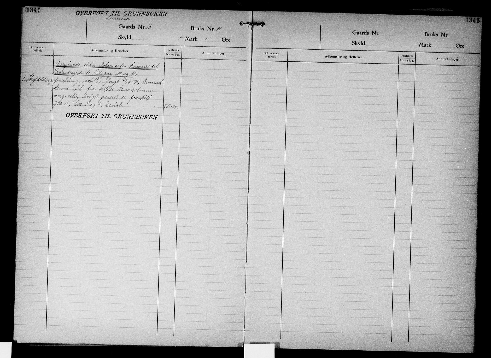 Onsøy sorenskriveri, AV/SAO-A-10474/G/Gb/Gbc/L0004: Panteregister nr. III 4, 1926, s. 1345-1346