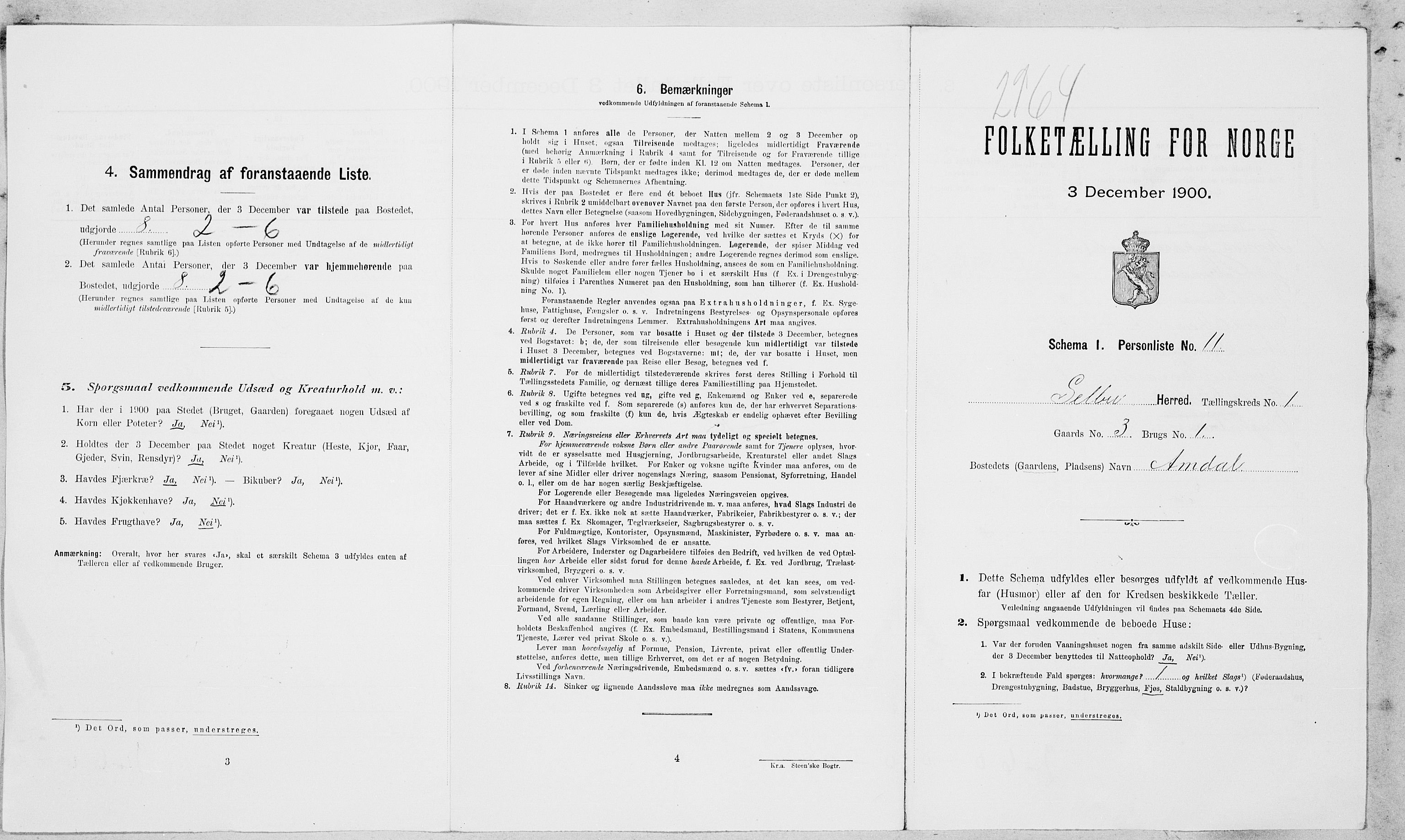 SAT, Folketelling 1900 for 1664 Selbu herred, 1900, s. 60