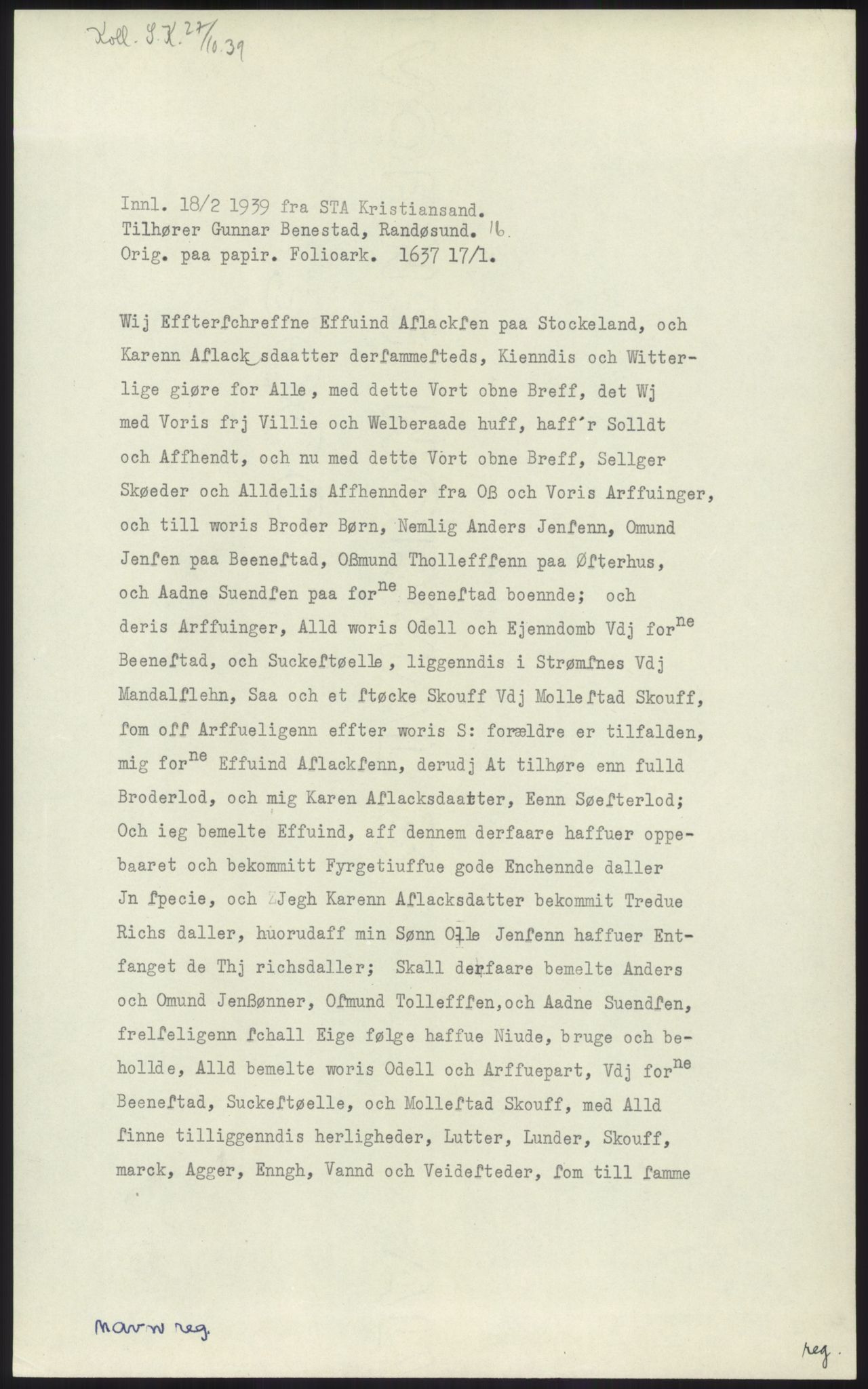 Samlinger til kildeutgivelse, Diplomavskriftsamlingen, AV/RA-EA-4053/H/Ha, s. 634