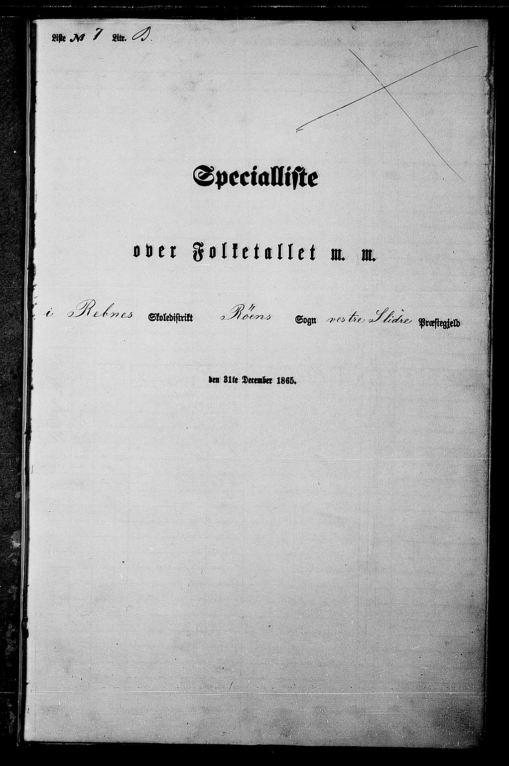RA, Folketelling 1865 for 0543P Vestre Slidre prestegjeld, 1865, s. 135