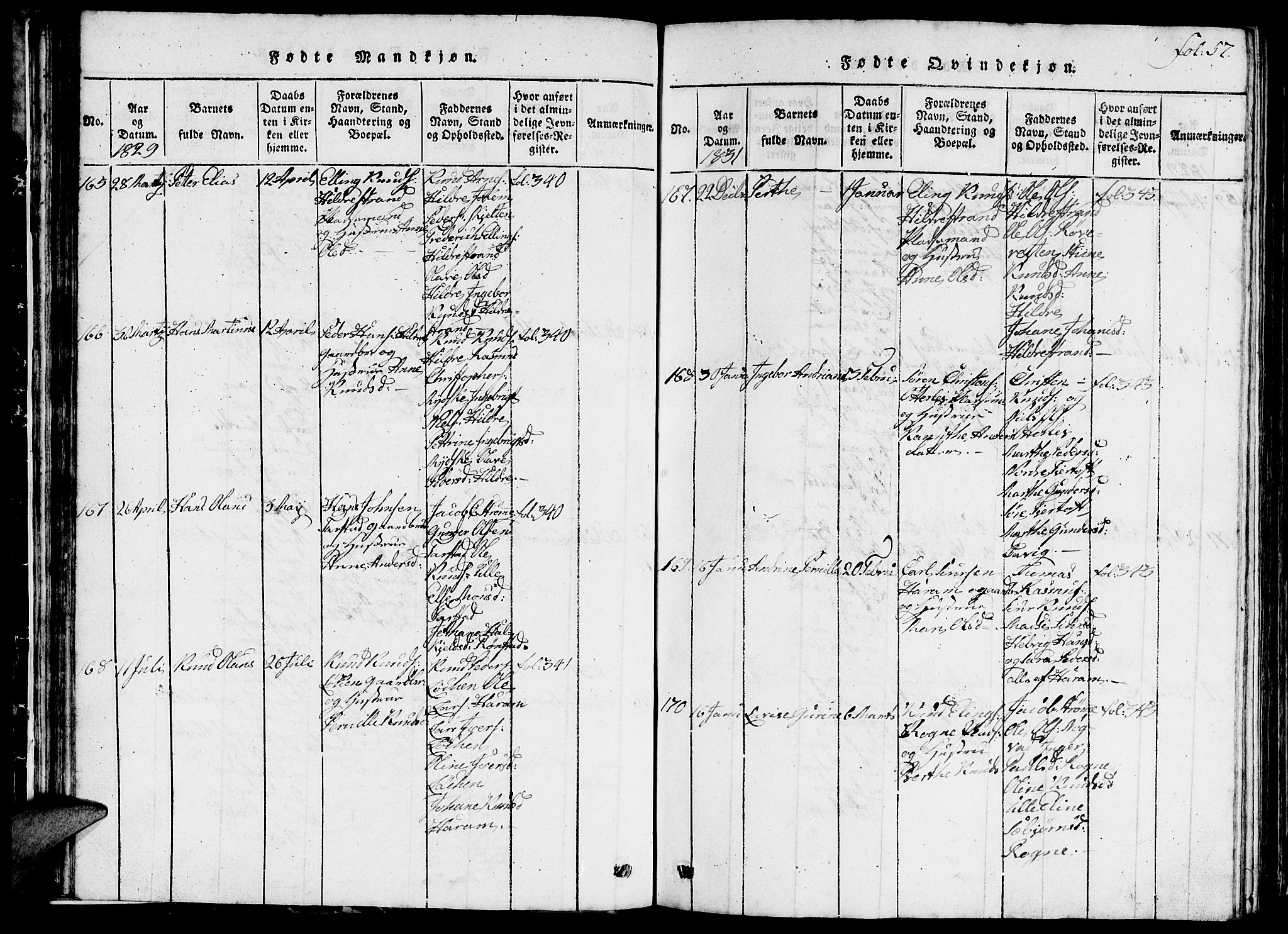 Ministerialprotokoller, klokkerbøker og fødselsregistre - Møre og Romsdal, SAT/A-1454/536/L0506: Klokkerbok nr. 536C01, 1818-1859, s. 57