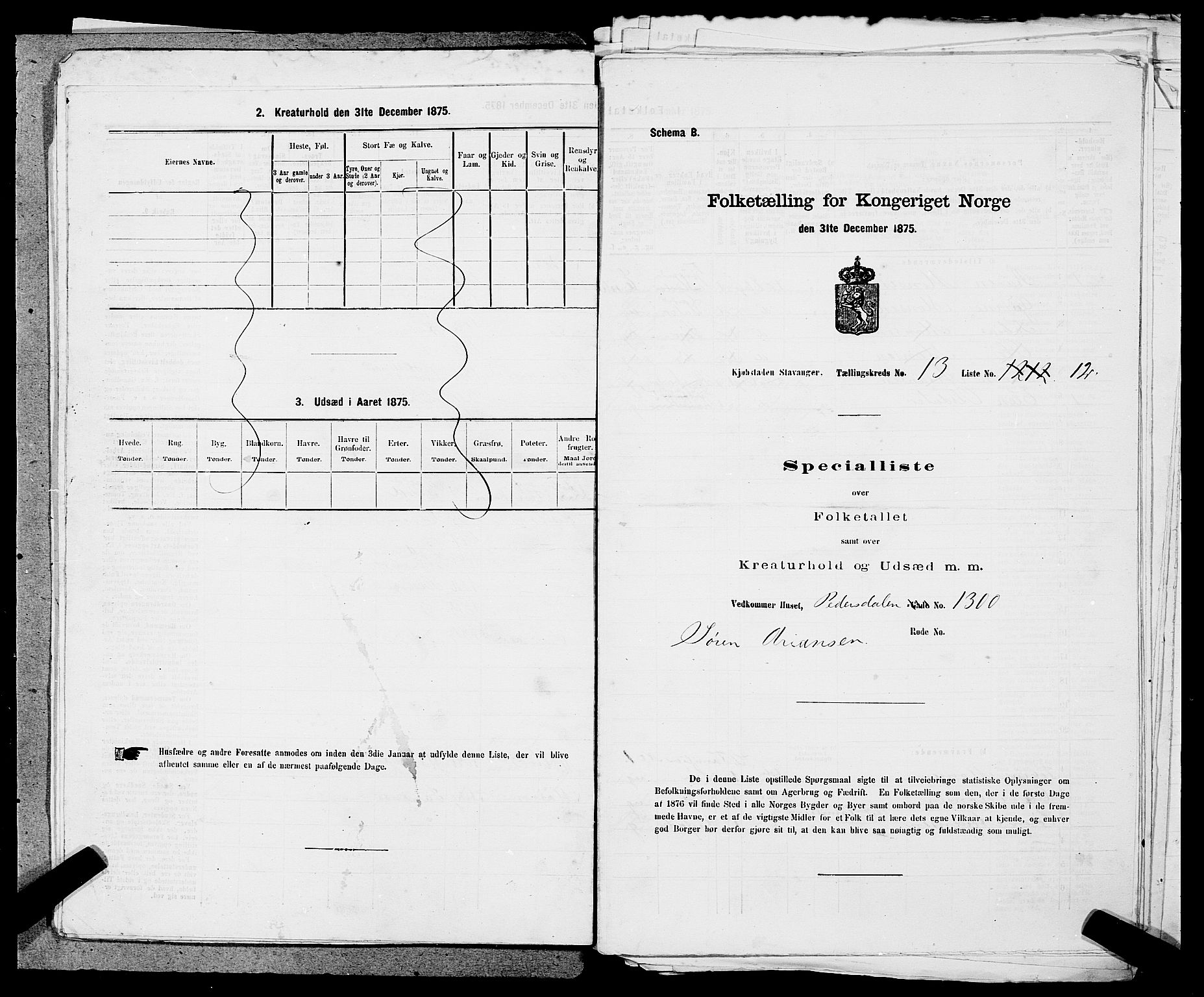 SAST, Folketelling 1875 for 1103 Stavanger kjøpstad, 1875, s. 2528