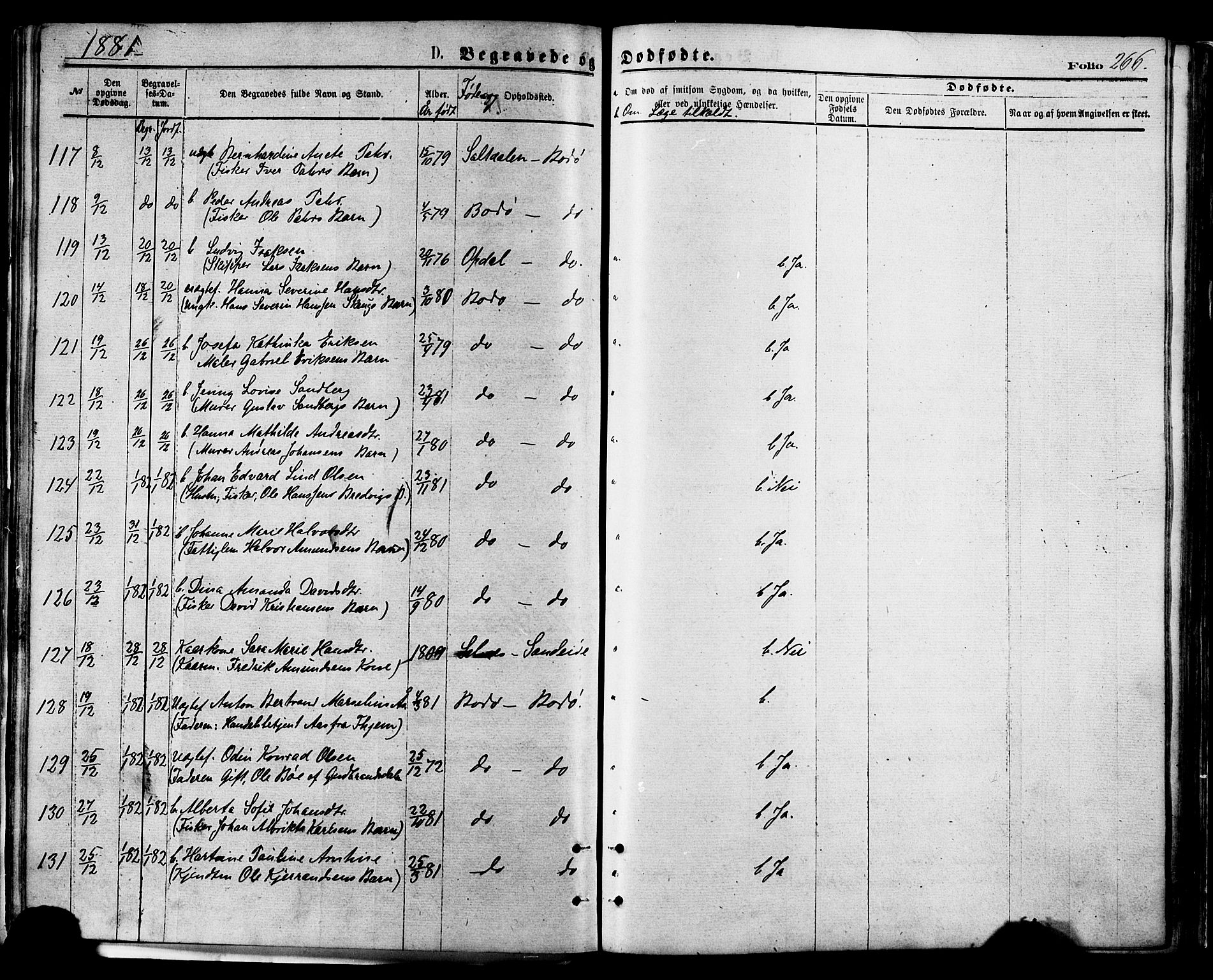 Ministerialprotokoller, klokkerbøker og fødselsregistre - Nordland, SAT/A-1459/801/L0009: Ministerialbok nr. 801A09, 1876-1883, s. 266