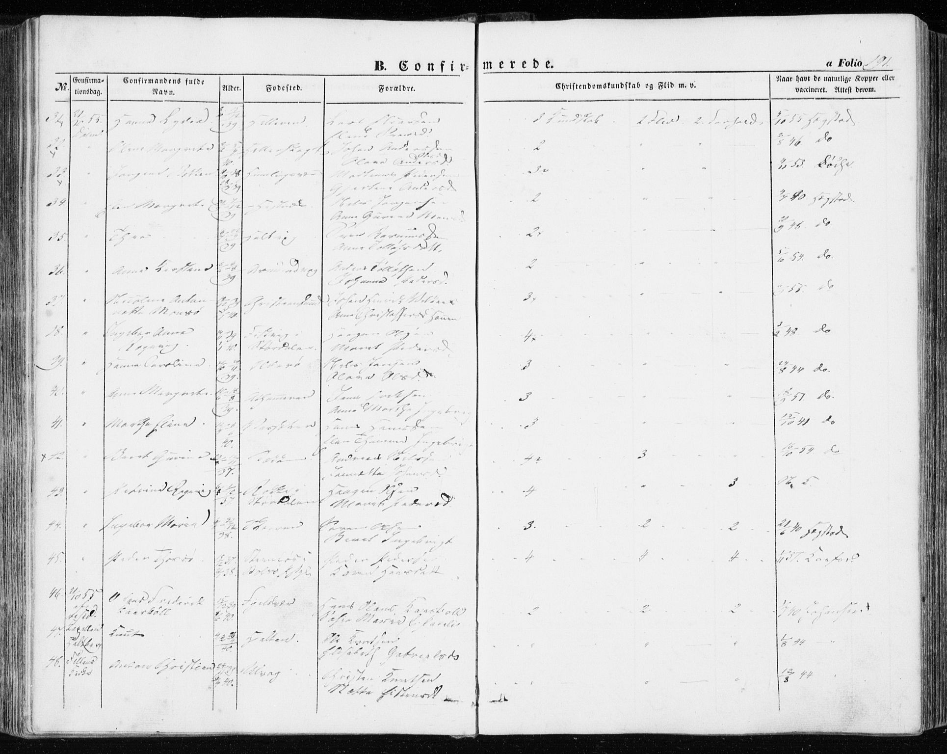 Ministerialprotokoller, klokkerbøker og fødselsregistre - Sør-Trøndelag, SAT/A-1456/634/L0530: Ministerialbok nr. 634A06, 1852-1860, s. 191