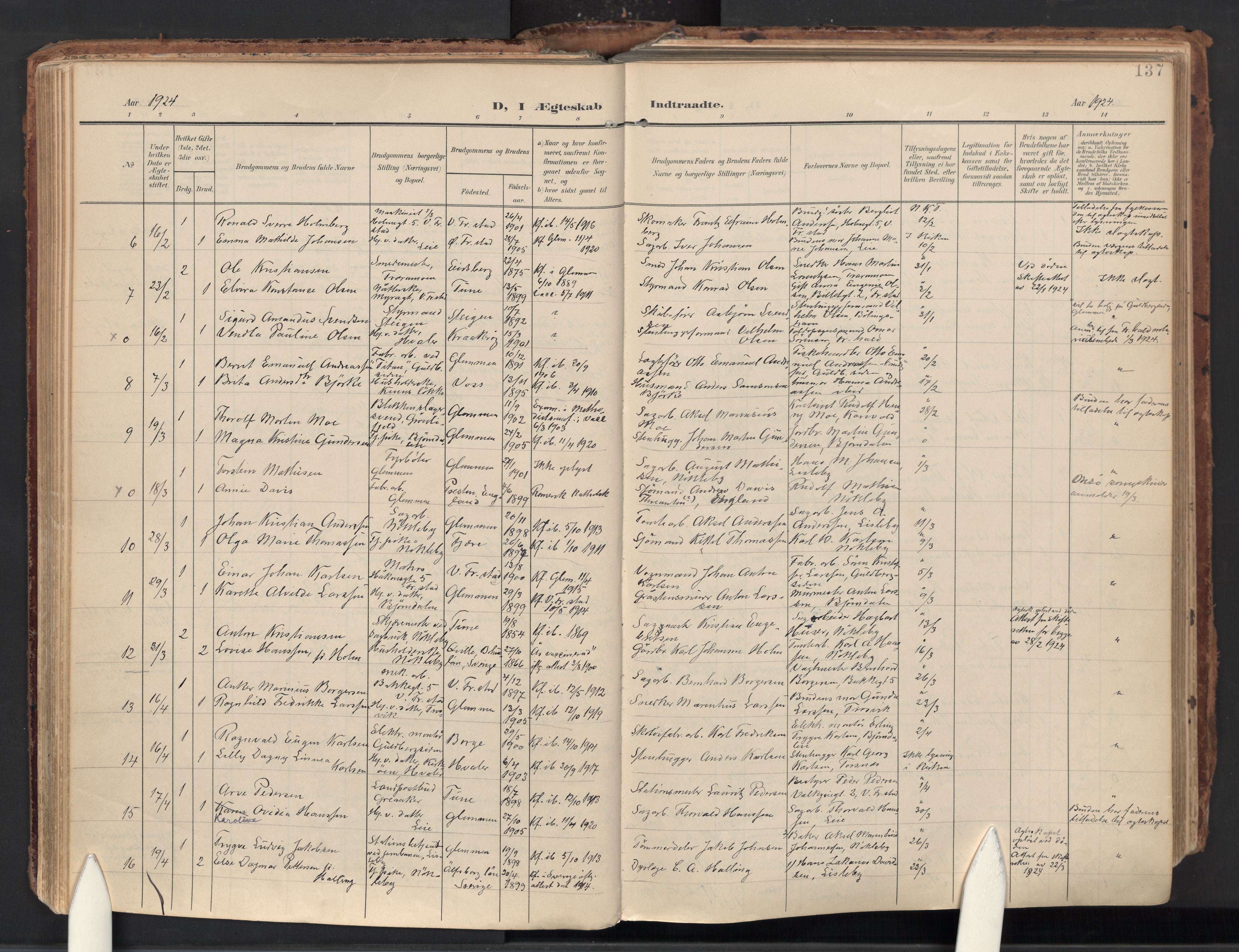 Glemmen prestekontor Kirkebøker, AV/SAO-A-10908/F/Fa/L0016: Ministerialbok nr. 16, 1903-1937, s. 137