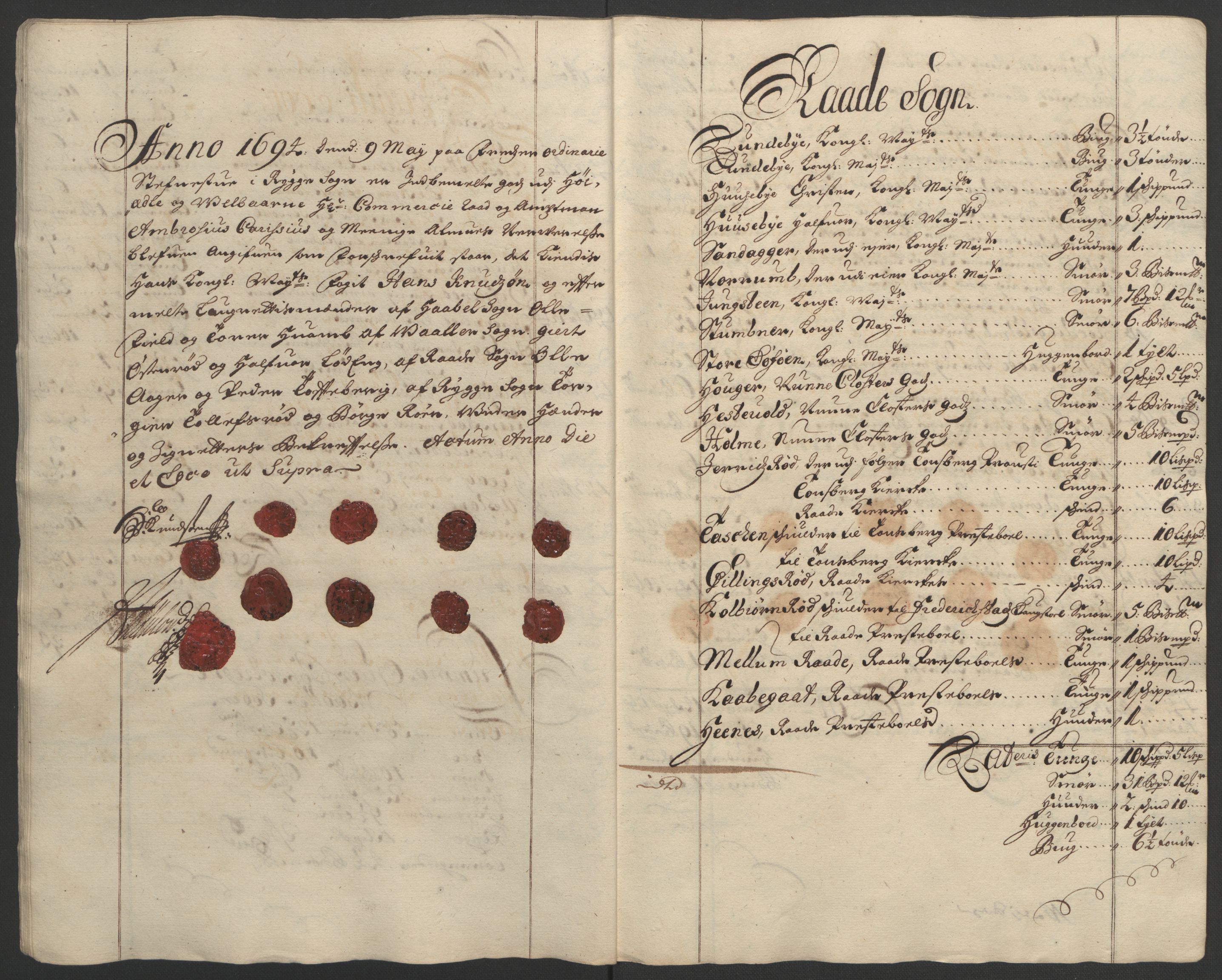 Rentekammeret inntil 1814, Reviderte regnskaper, Fogderegnskap, AV/RA-EA-4092/R03/L0121: Fogderegnskap Onsøy, Tune, Veme og Åbygge fogderi, 1694, s. 205