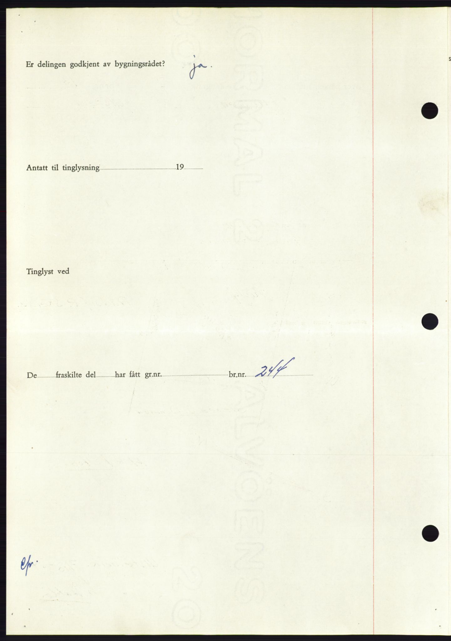 Søre Sunnmøre sorenskriveri, AV/SAT-A-4122/1/2/2C/L0099: Pantebok nr. 25A, 1954-1954, Dagboknr: 2799/1954