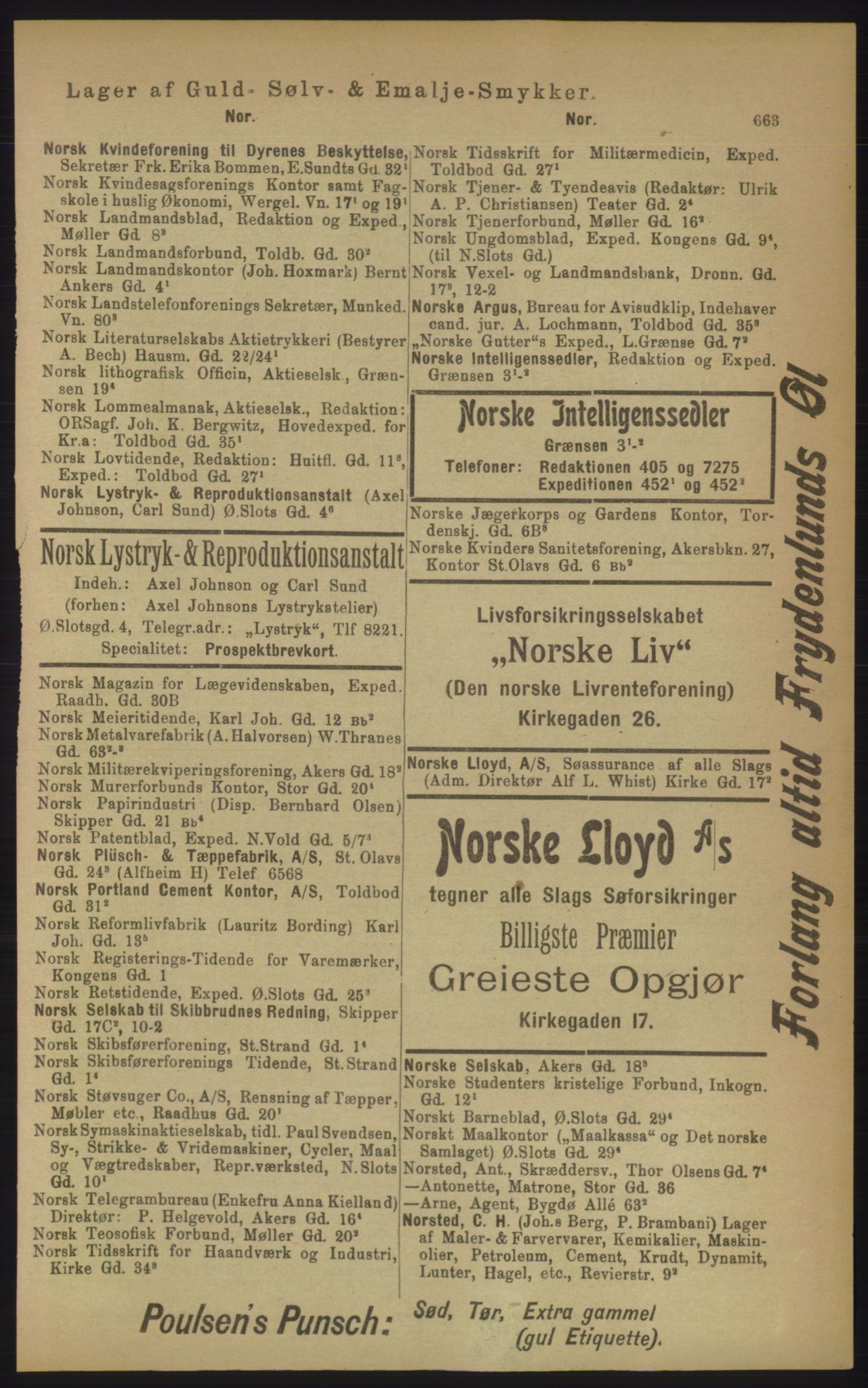 Kristiania/Oslo adressebok, PUBL/-, 1906, s. 663