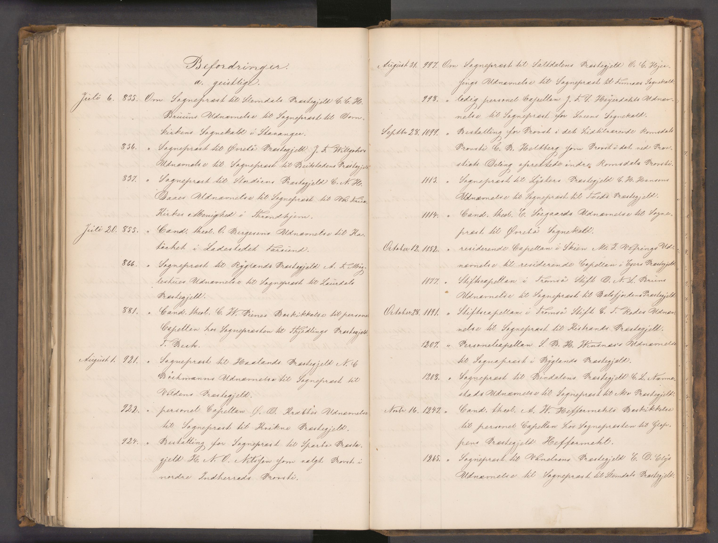 Statsrådssekretariatet, AV/RA-S-1001/A/Ab/L0095: Kgl. res. nr. 777-1458, 2. halvår, 1861