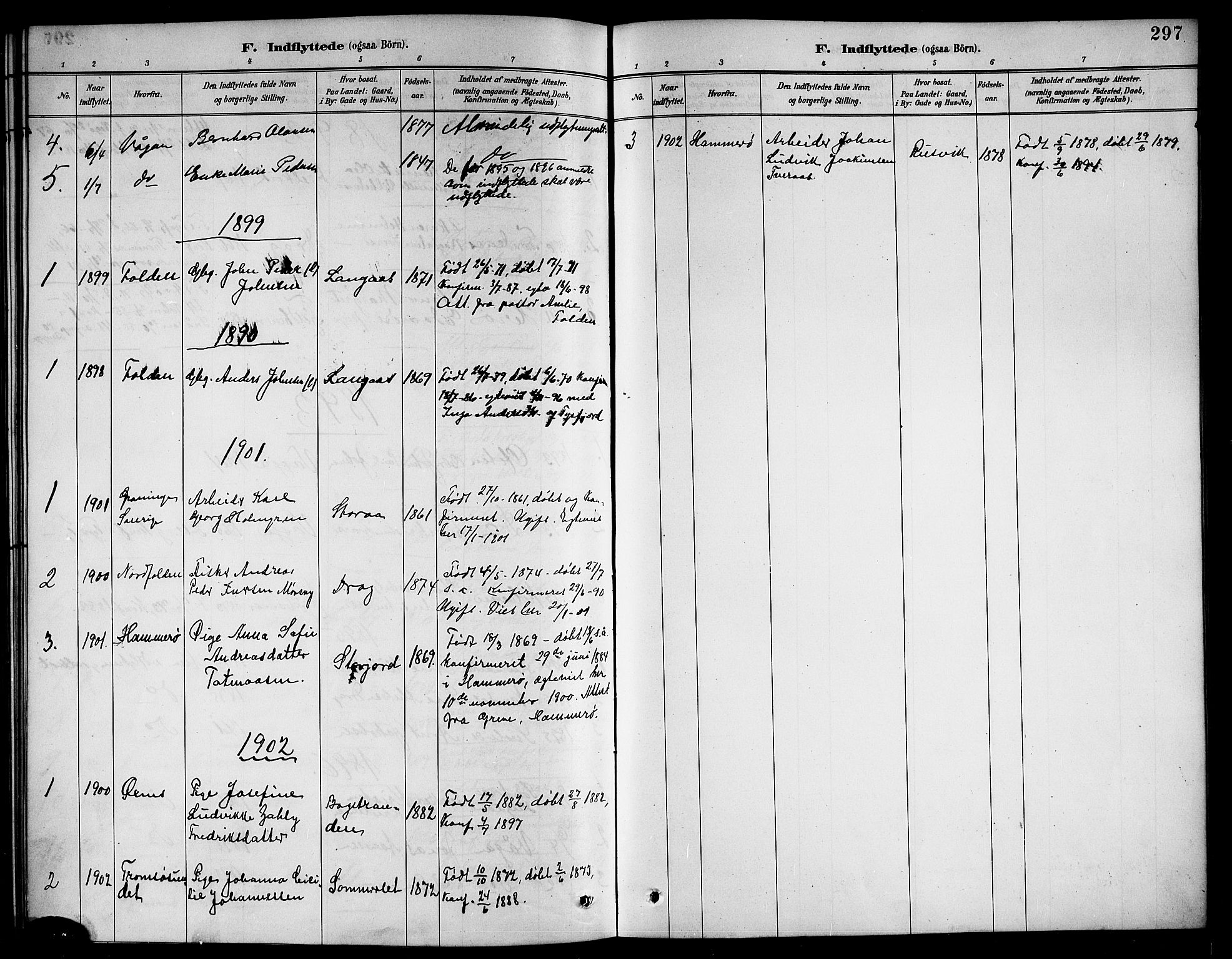 Ministerialprotokoller, klokkerbøker og fødselsregistre - Nordland, SAT/A-1459/861/L0876: Klokkerbok nr. 861C02, 1887-1903, s. 297