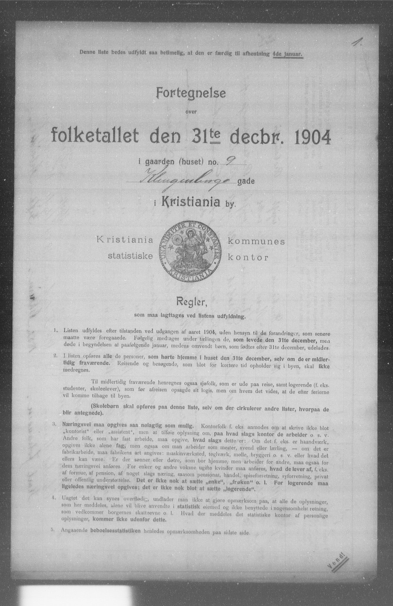 OBA, Kommunal folketelling 31.12.1904 for Kristiania kjøpstad, 1904, s. 9921