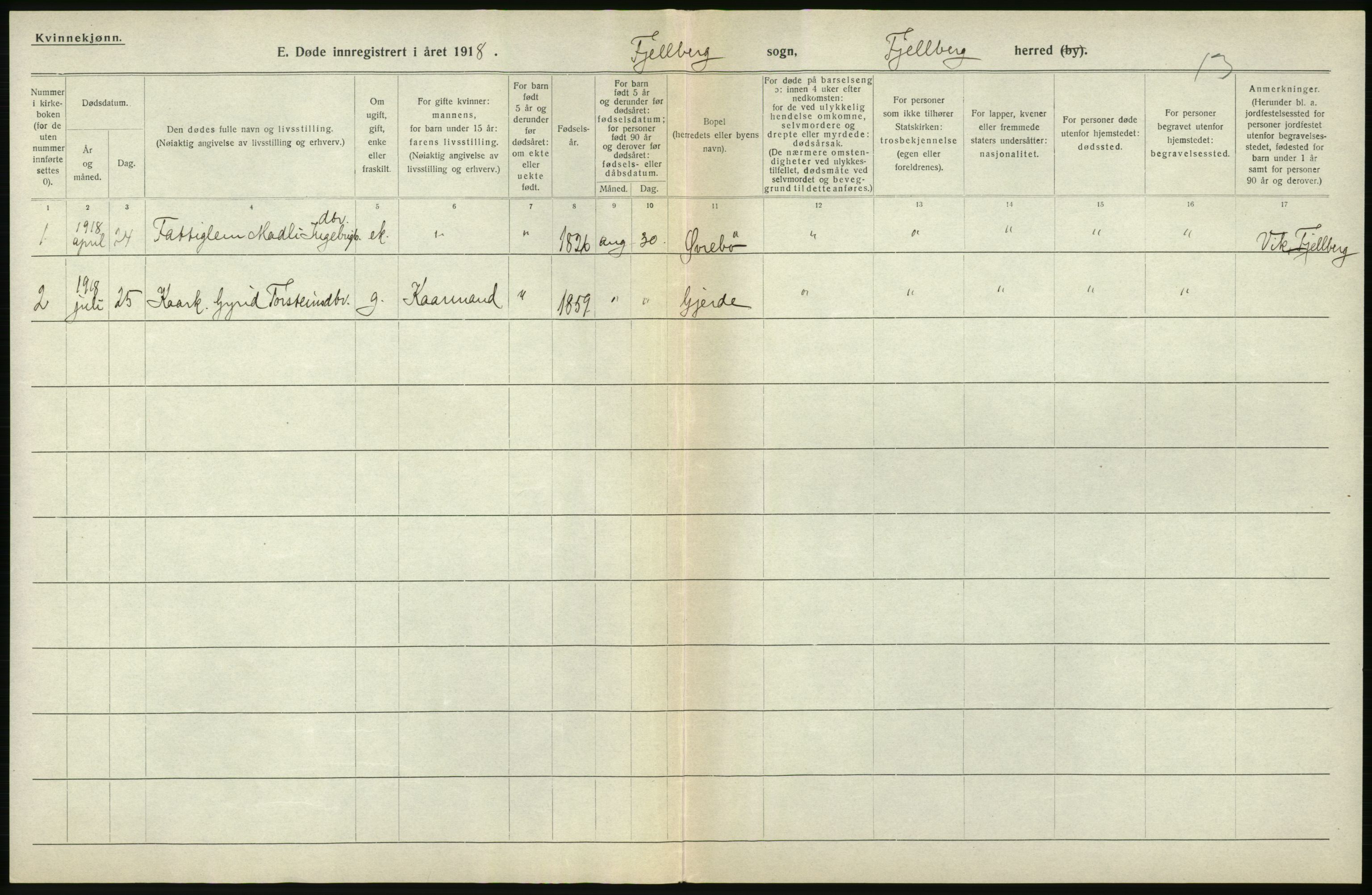 Statistisk sentralbyrå, Sosiodemografiske emner, Befolkning, RA/S-2228/D/Df/Dfb/Dfbh/L0036: Hordaland fylke: Døde., 1918, s. 368