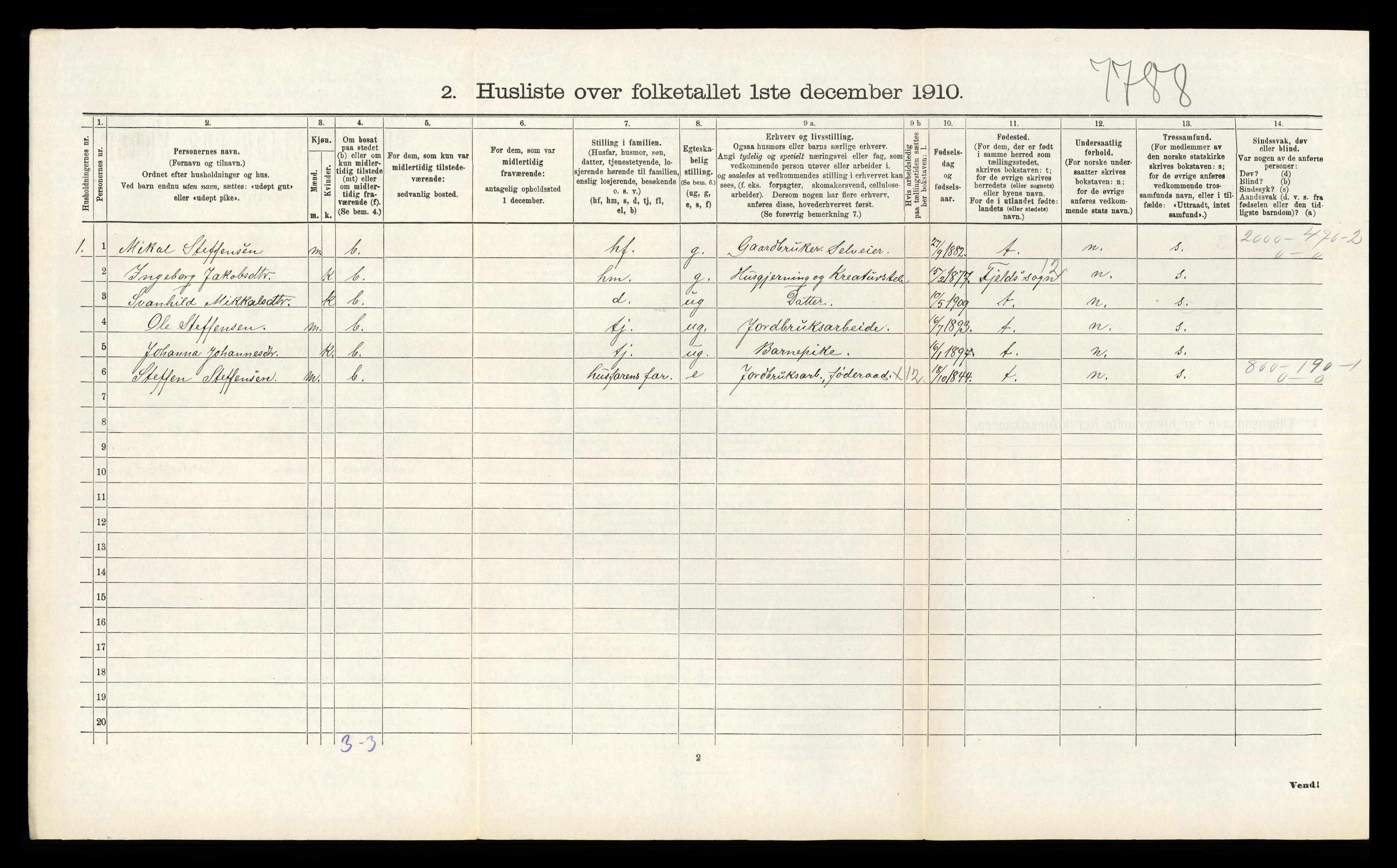 RA, Folketelling 1910 for 1255 Åsane herred, 1910, s. 264