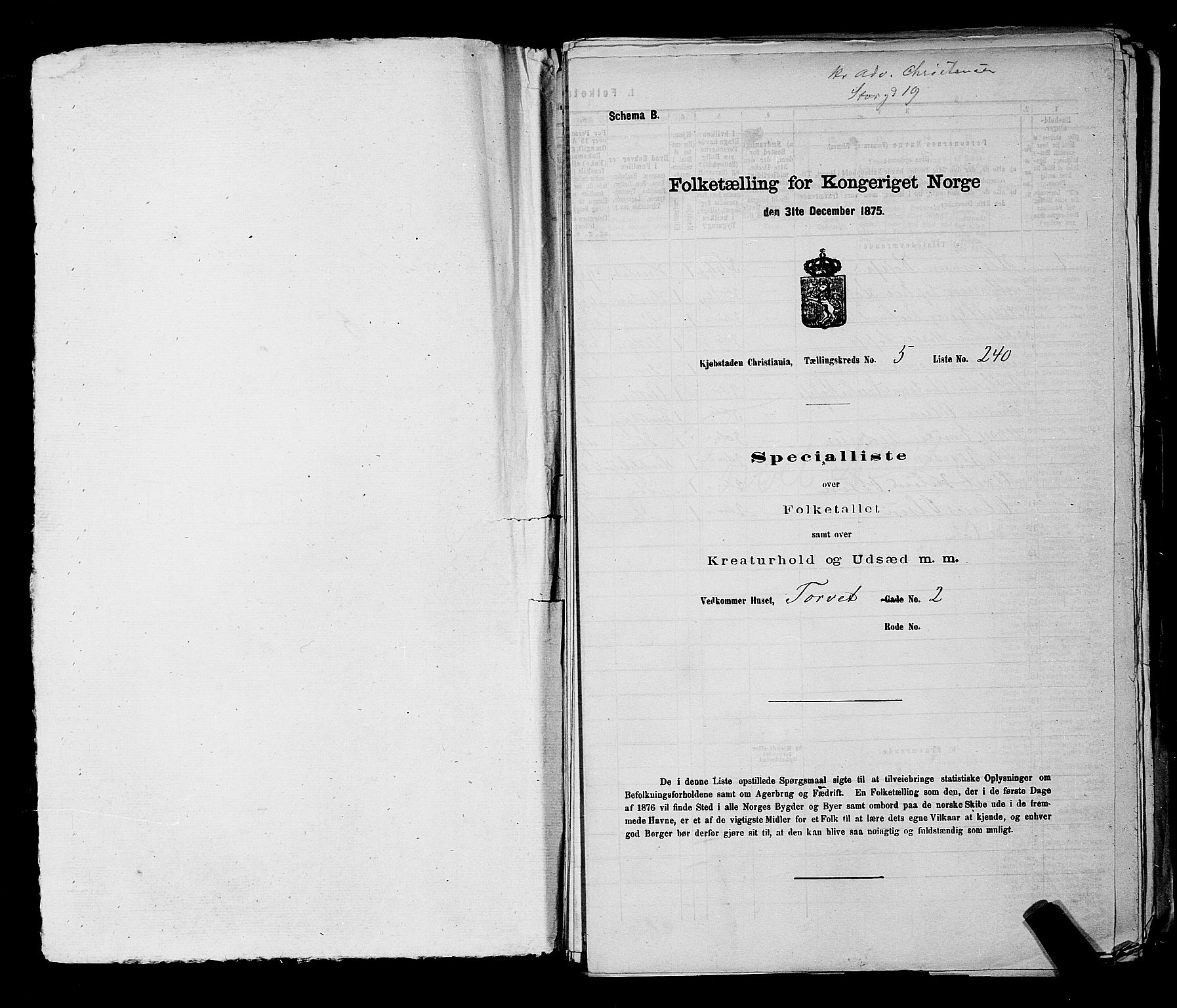 RA, Folketelling 1875 for 0301 Kristiania kjøpstad, 1875, s. 733