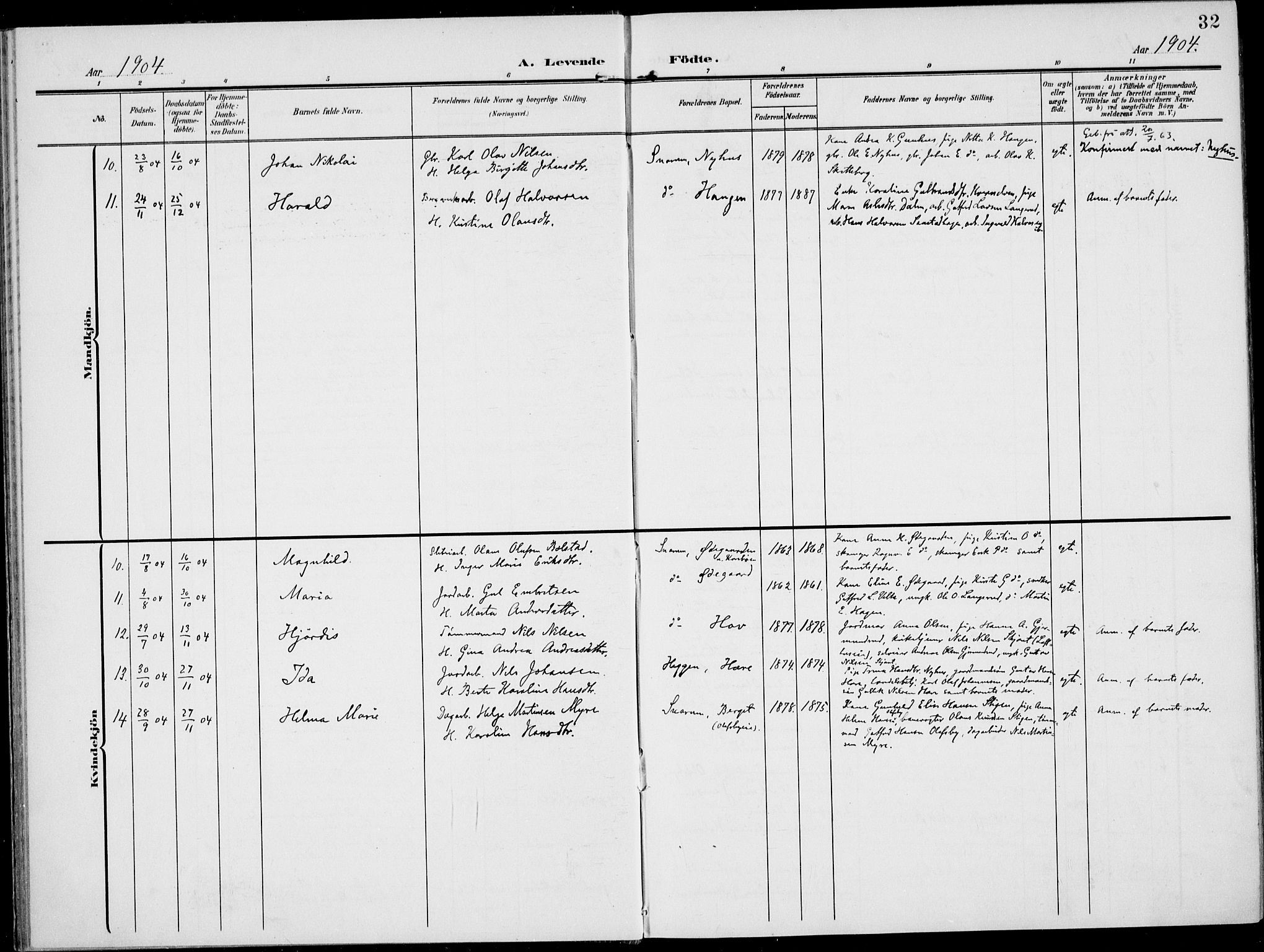 Modum kirkebøker, AV/SAKO-A-234/F/Fa/L0019: Ministerialbok nr. 19, 1890-1914, s. 32