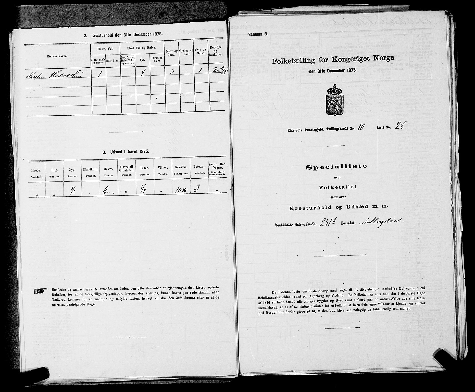 RA, Folketelling 1875 for 0237P Eidsvoll prestegjeld, 1875, s. 1513