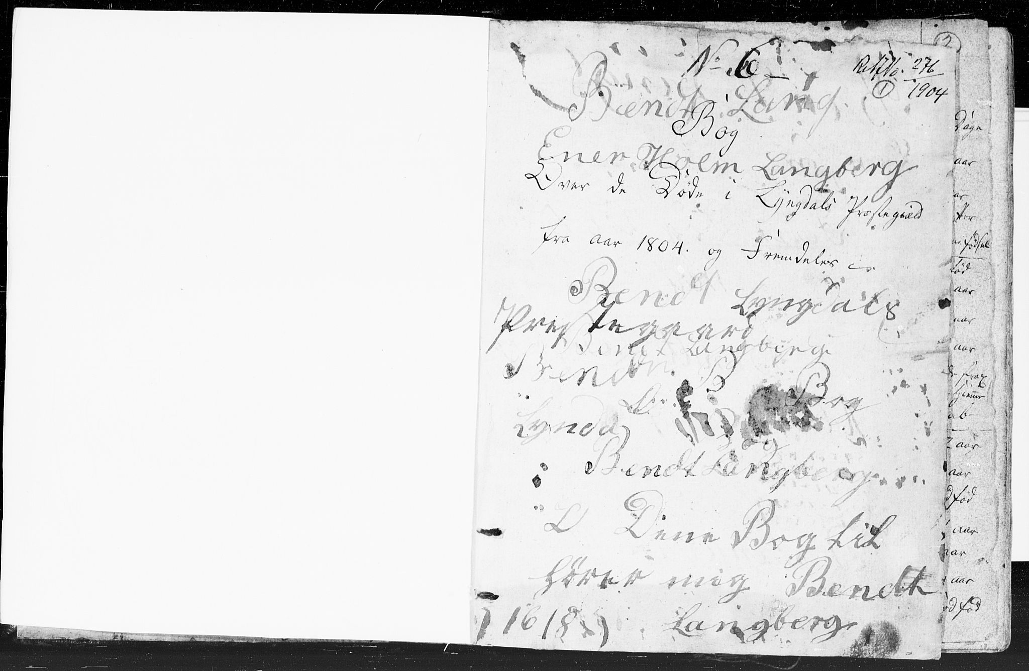 Lyngdal sokneprestkontor, SAK/1111-0029/F/Fa/Fac/L0005: Ministerialbok nr. A 5, 1804-1815, s. 1