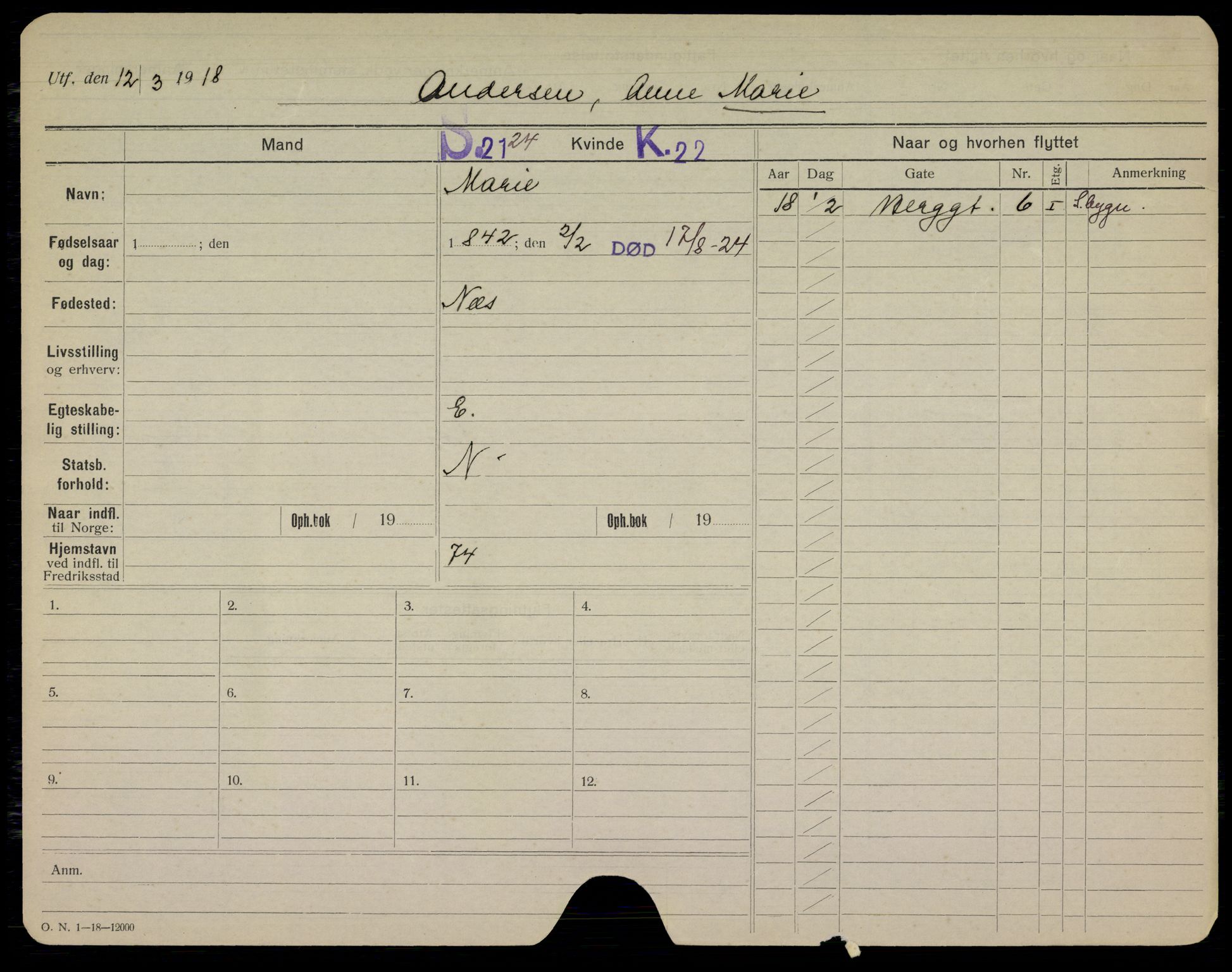 Fredrikstad folkeregister, AV/SAO-A-10481/G/L0001: Døde, 1924-1927, s. 3