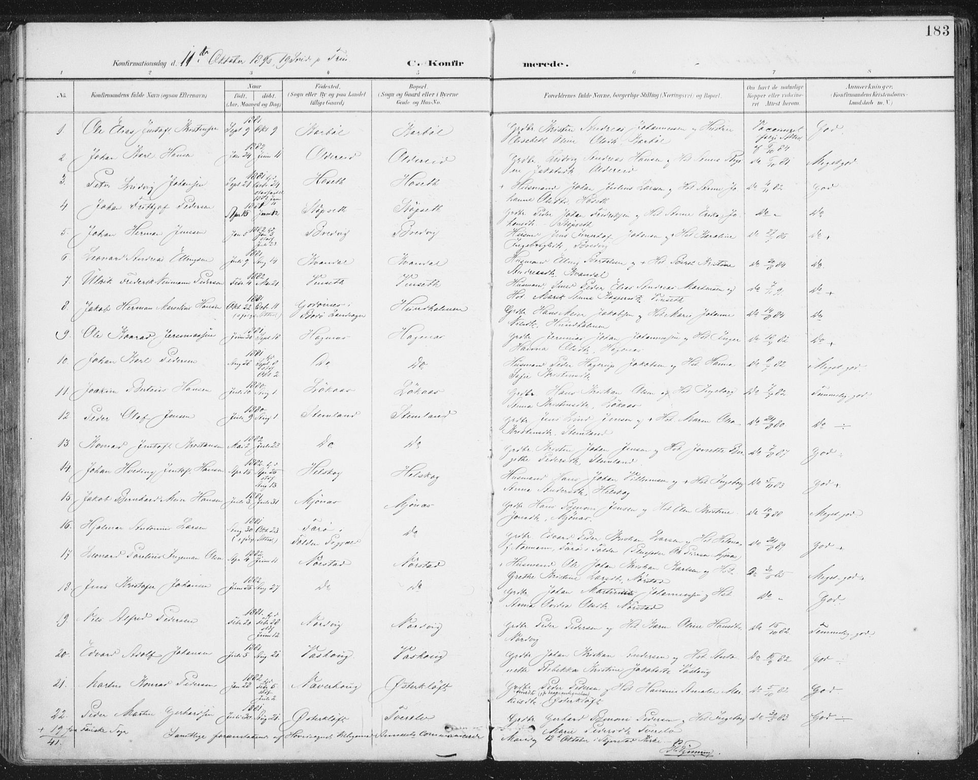 Ministerialprotokoller, klokkerbøker og fødselsregistre - Nordland, AV/SAT-A-1459/852/L0741: Ministerialbok nr. 852A11, 1894-1917, s. 183