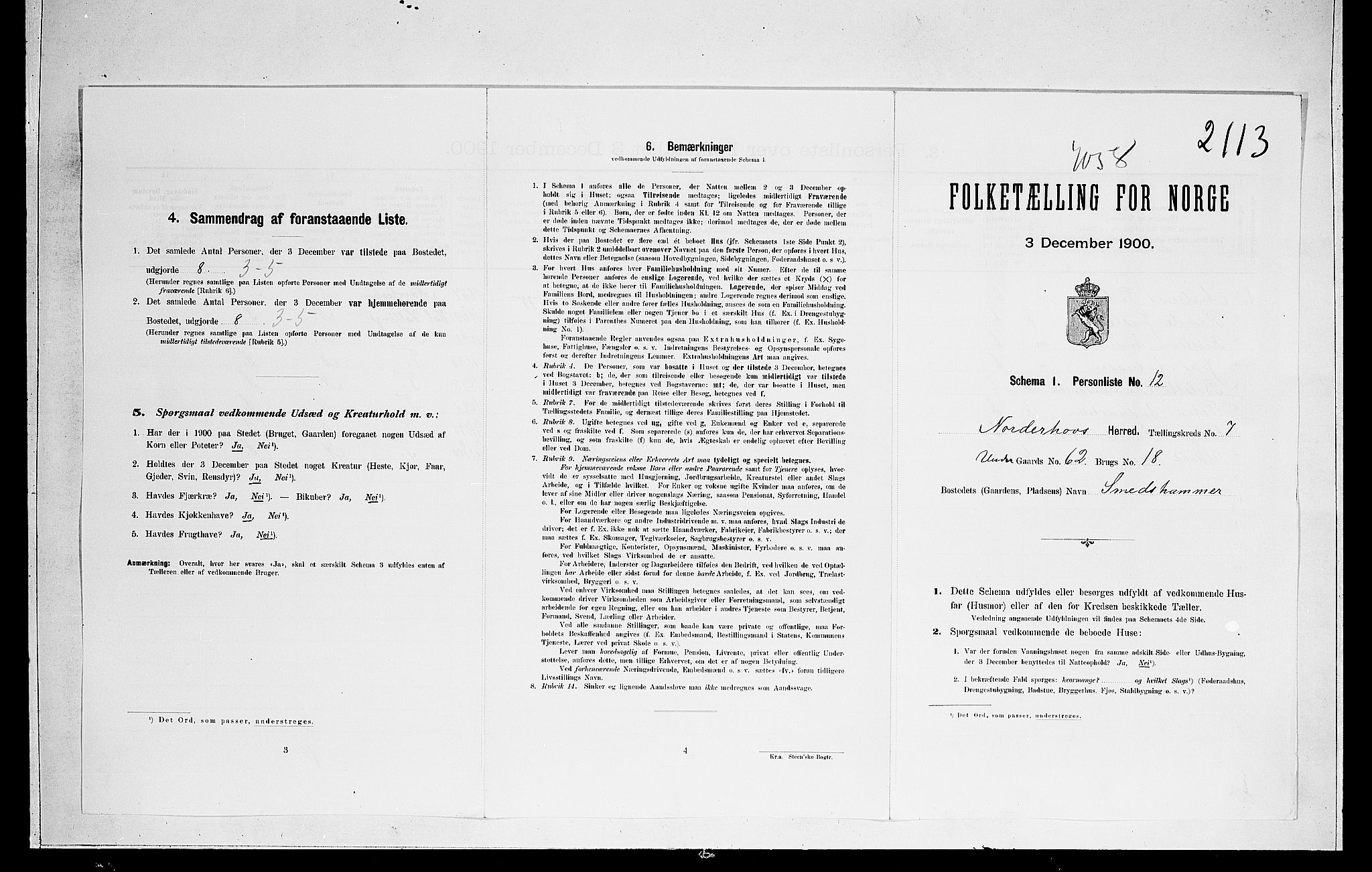 RA, Folketelling 1900 for 0613 Norderhov herred, 1900, s. 118