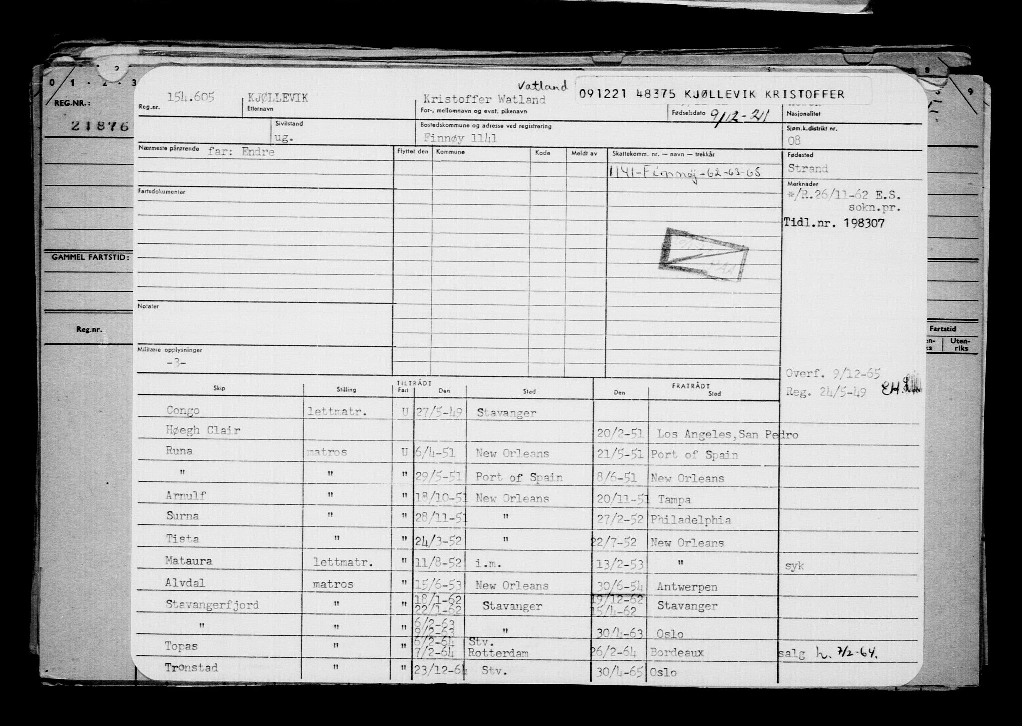 Direktoratet for sjømenn, AV/RA-S-3545/G/Gb/L0200: Hovedkort, 1921, s. 518