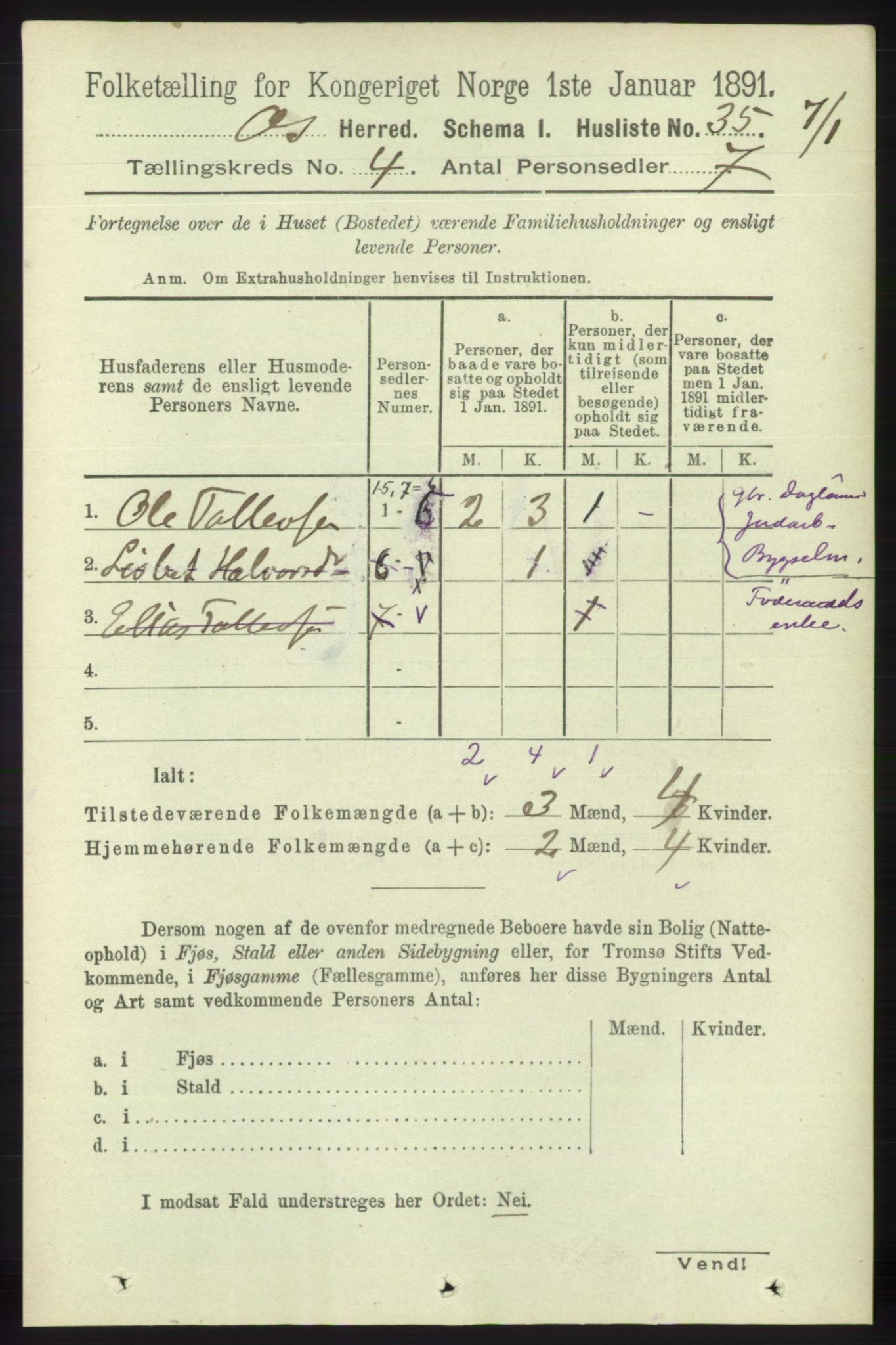 RA, Folketelling 1891 for 1243 Os herred, 1891, s. 1047