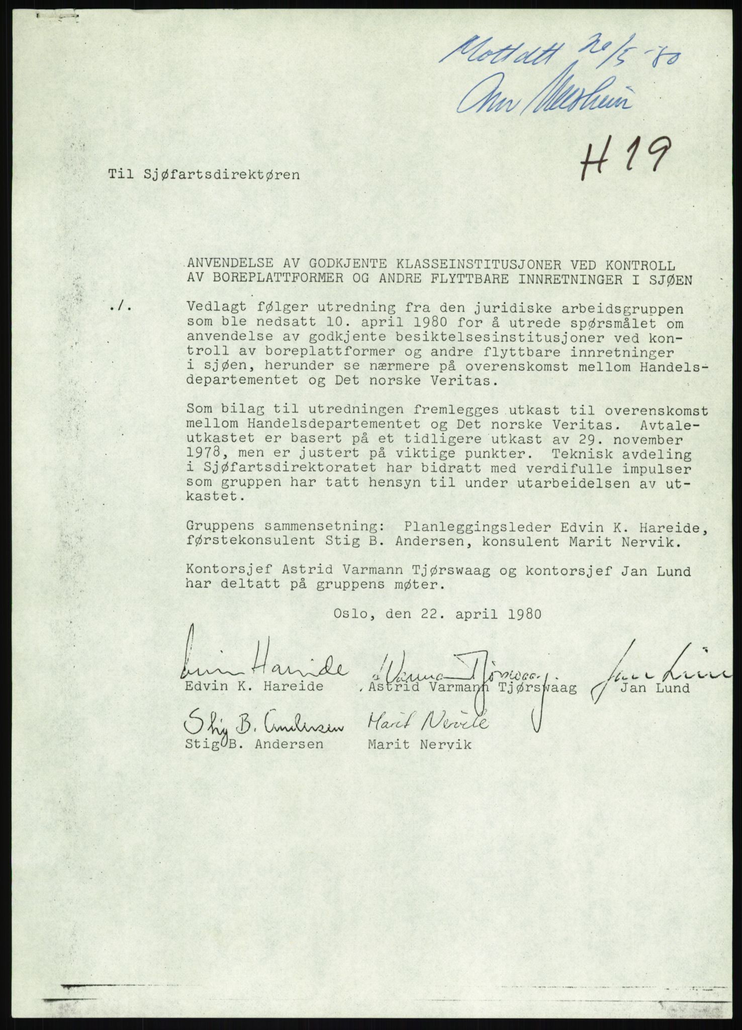 Justisdepartementet, Granskningskommisjonen ved Alexander Kielland-ulykken 27.3.1980, RA/S-1165/D/L0012: H Sjøfartsdirektoratet/Skipskontrollen (Doku.liste + H1-H11, H13, H16-H22 av 52), 1980-1981, s. 553