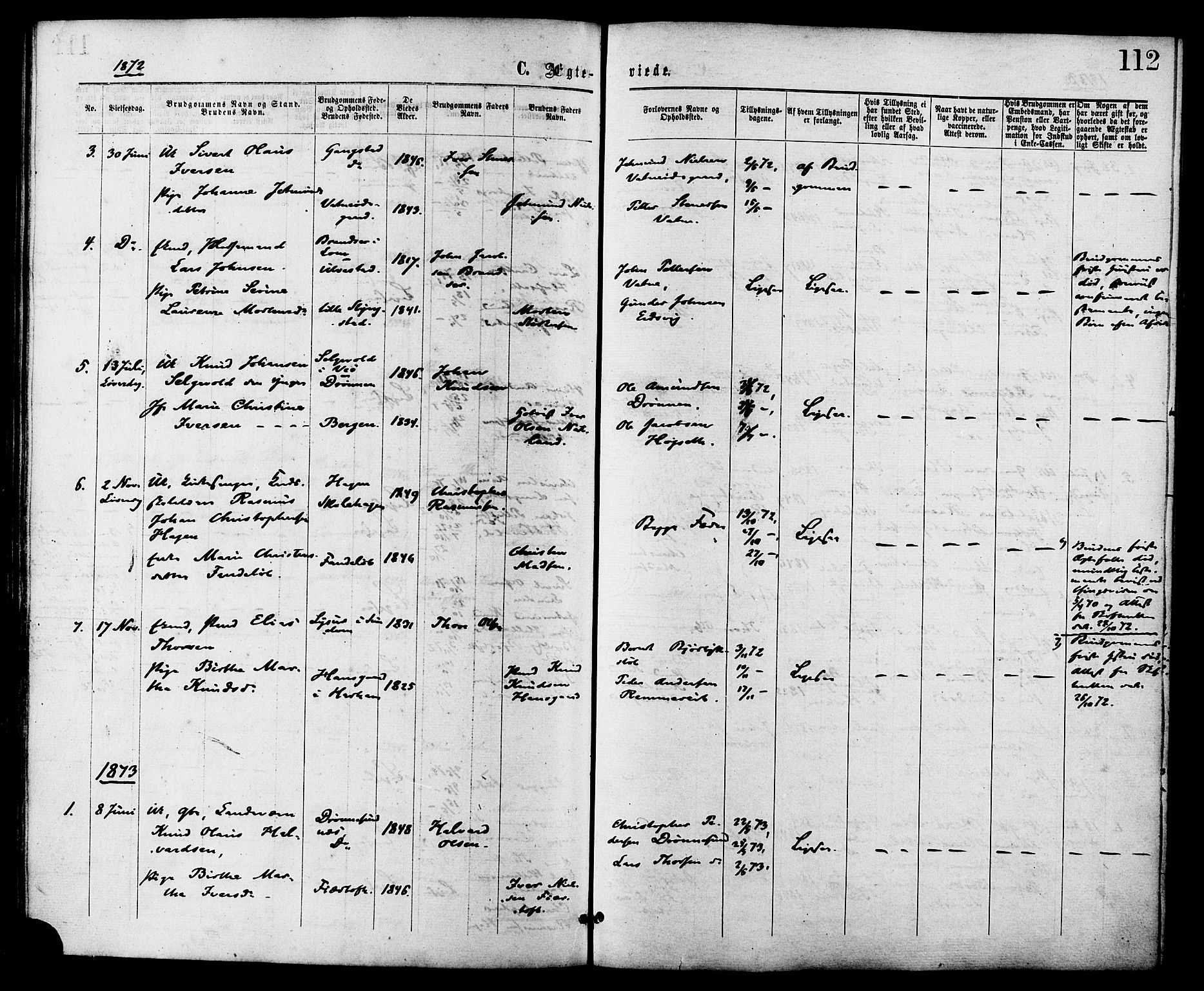 Ministerialprotokoller, klokkerbøker og fødselsregistre - Møre og Romsdal, SAT/A-1454/525/L0373: Ministerialbok nr. 525A03, 1864-1879, s. 112
