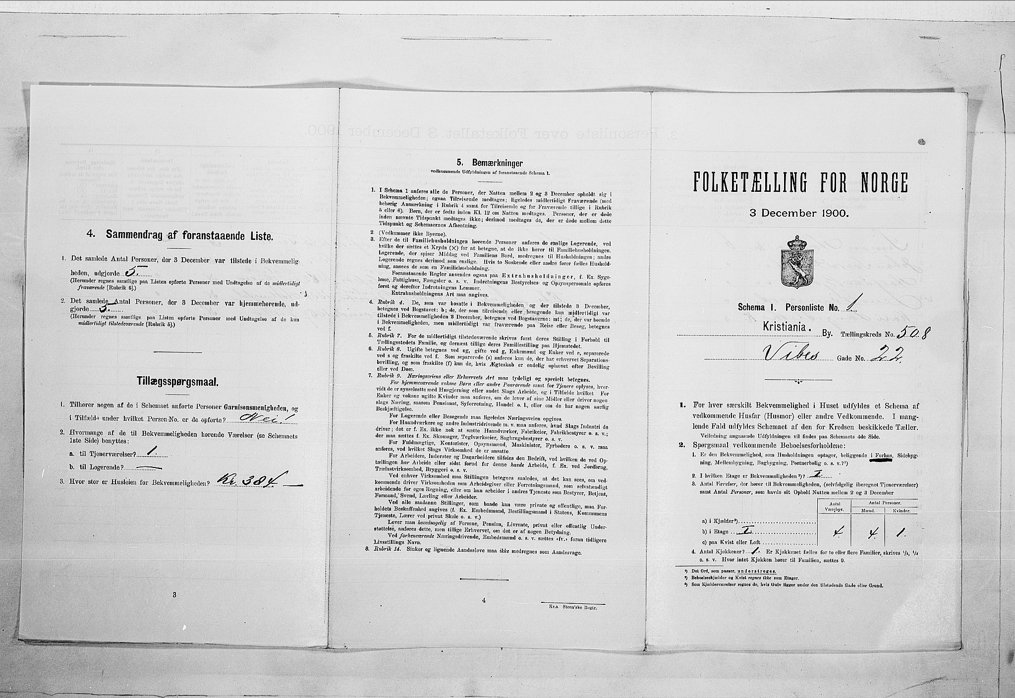 SAO, Folketelling 1900 for 0301 Kristiania kjøpstad, 1900, s. 112646