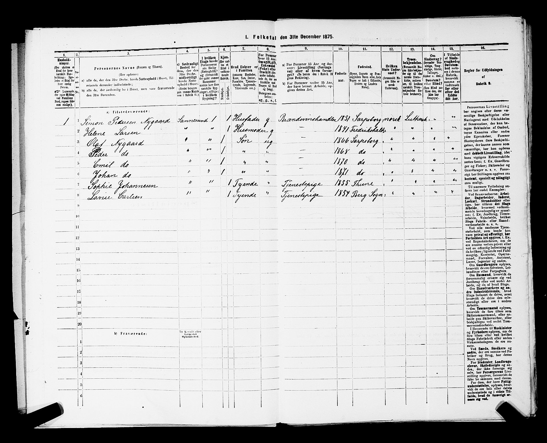 RA, Folketelling 1875 for 0102P Sarpsborg prestegjeld, 1875, s. 18