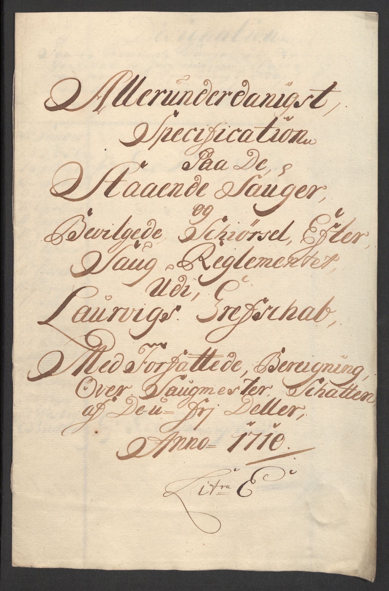Rentekammeret inntil 1814, Reviderte regnskaper, Fogderegnskap, RA/EA-4092/R33/L1981: Fogderegnskap Larvik grevskap, 1709-1710, s. 390