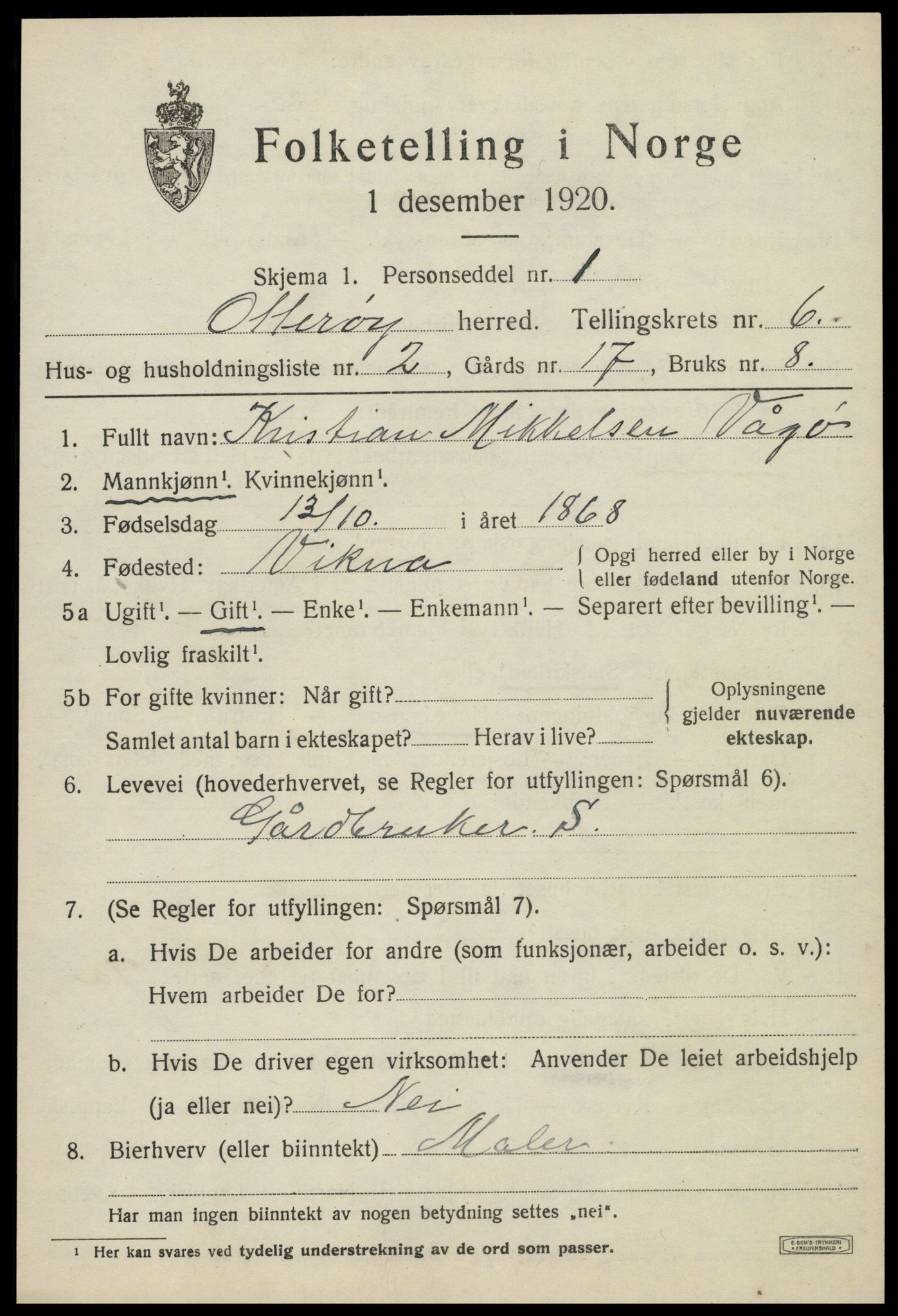 SAT, Folketelling 1920 for 1747 Otterøy herred, 1920, s. 2245