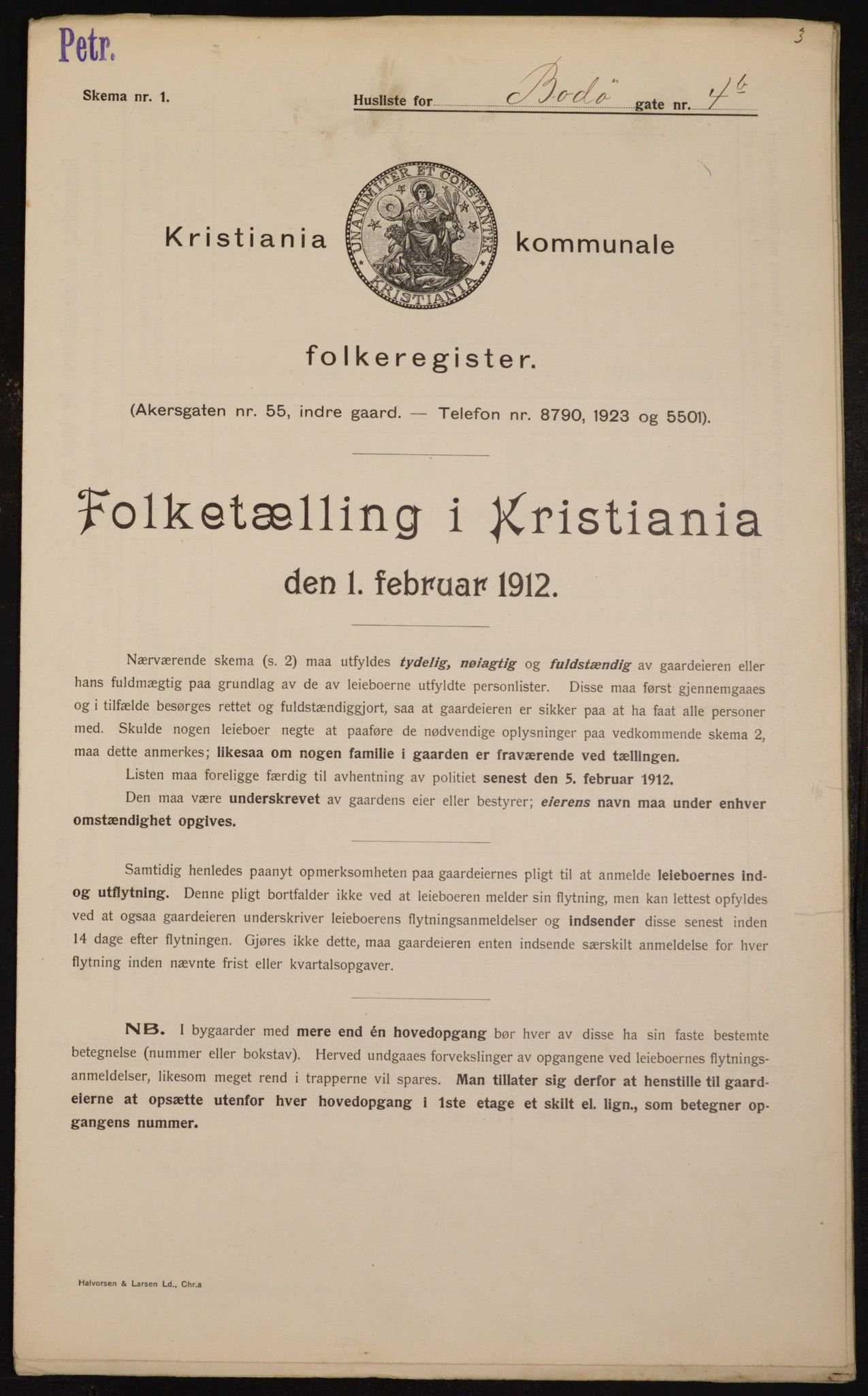 OBA, Kommunal folketelling 1.2.1912 for Kristiania, 1912, s. 6588