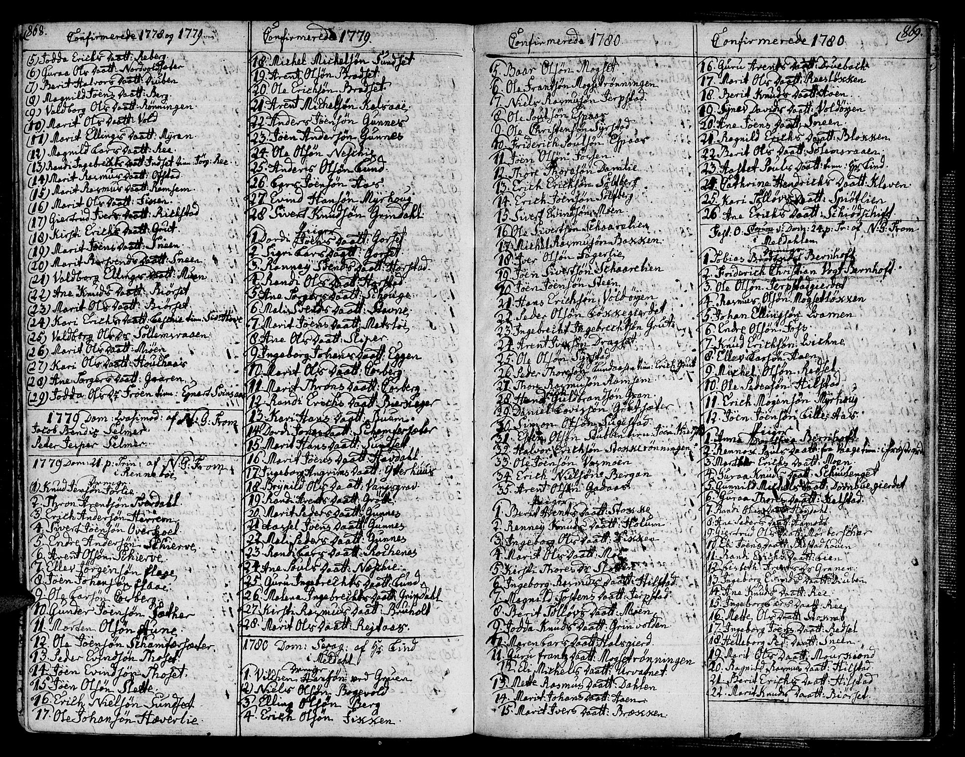 Ministerialprotokoller, klokkerbøker og fødselsregistre - Sør-Trøndelag, SAT/A-1456/672/L0852: Ministerialbok nr. 672A05, 1776-1815, s. 868-869