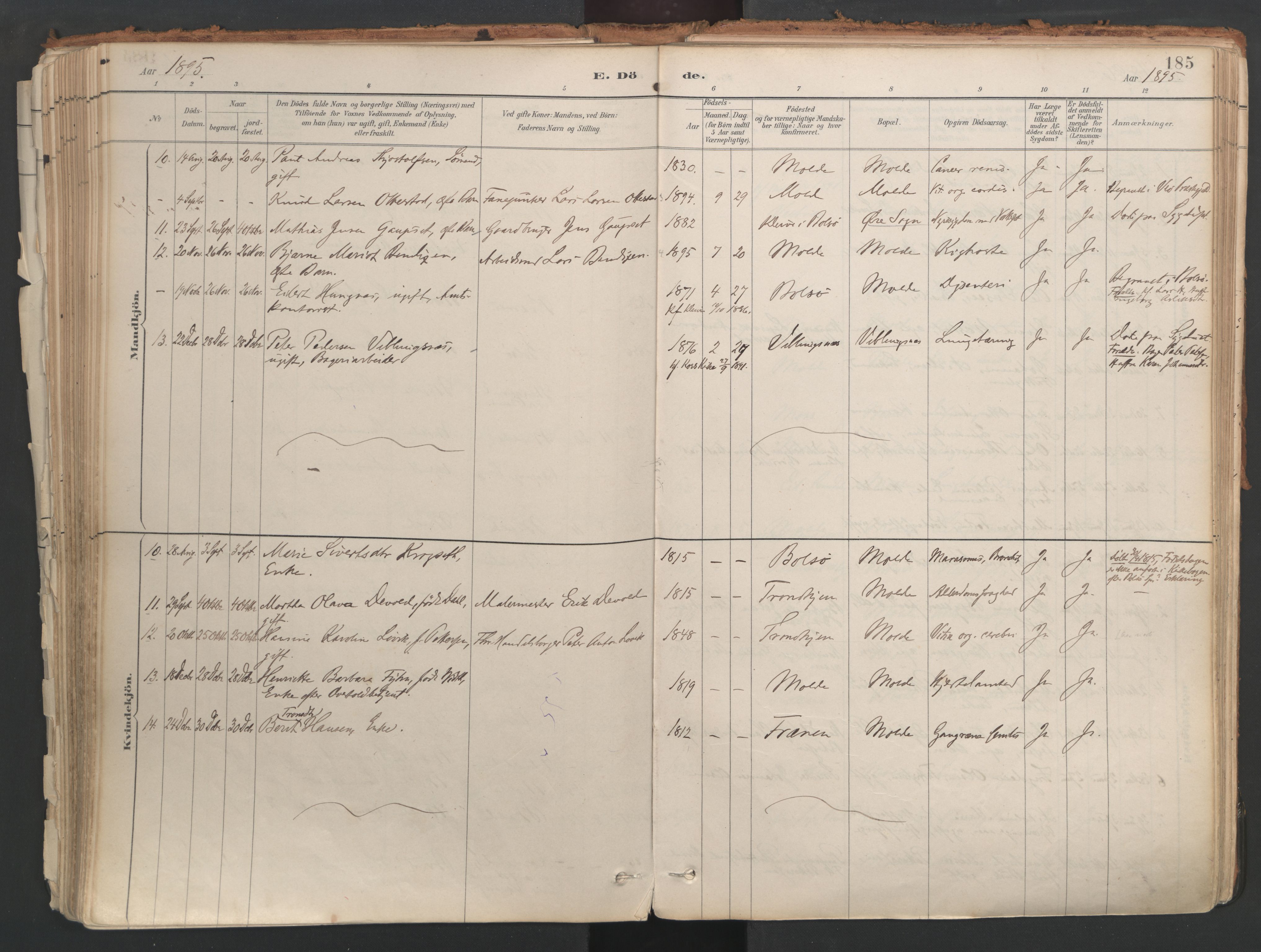Ministerialprotokoller, klokkerbøker og fødselsregistre - Møre og Romsdal, AV/SAT-A-1454/558/L0692: Ministerialbok nr. 558A06, 1887-1971, s. 185