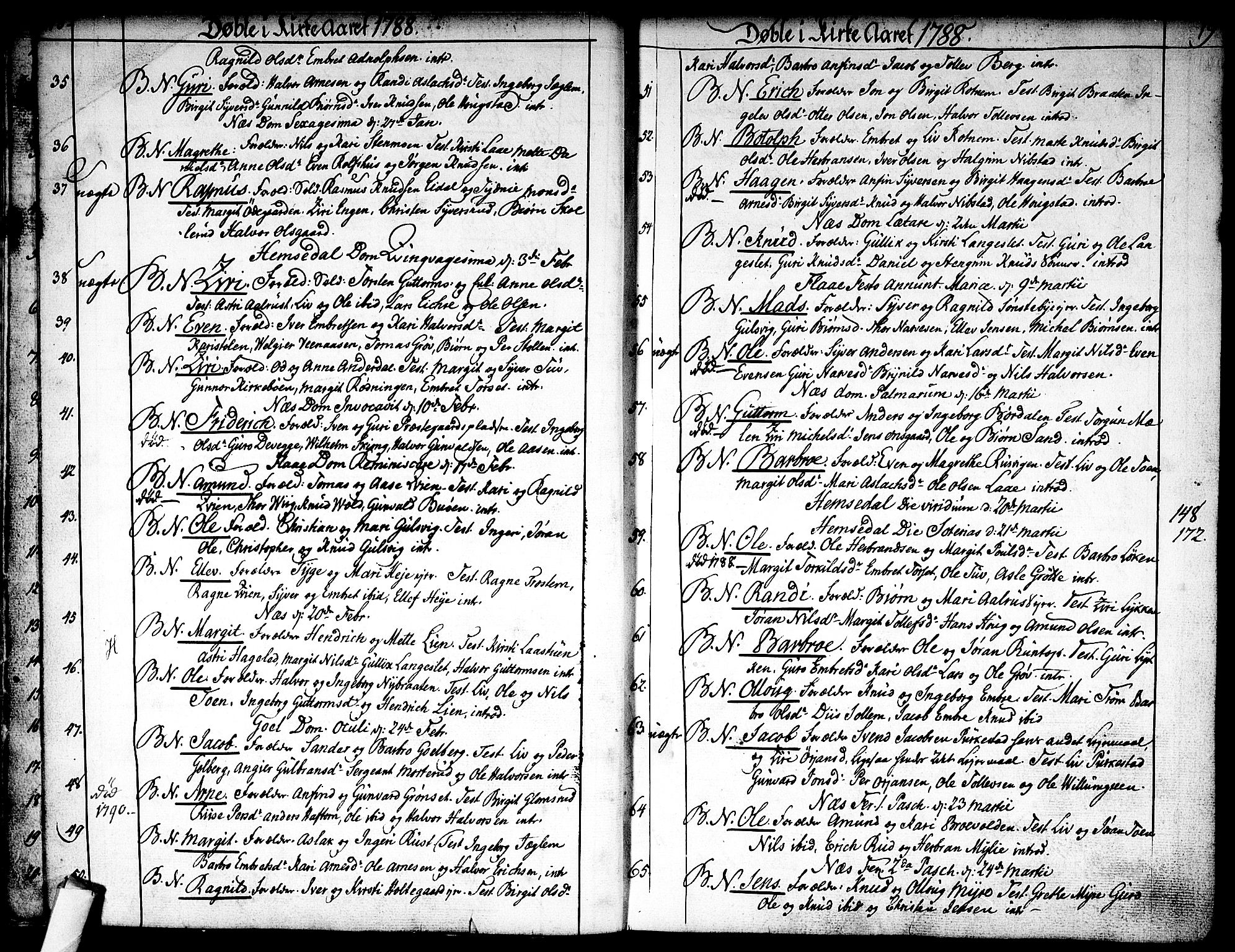 Nes kirkebøker, SAKO/A-236/F/Fa/L0005: Ministerialbok nr. 5, 1787-1807, s. 18-19