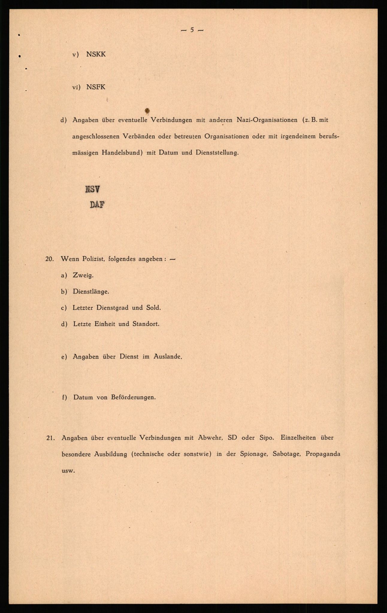 Forsvaret, Forsvarets overkommando II, AV/RA-RAFA-3915/D/Db/L0039: CI Questionaires. Tyske okkupasjonsstyrker i Norge. Østerrikere., 1945-1946, s. 420