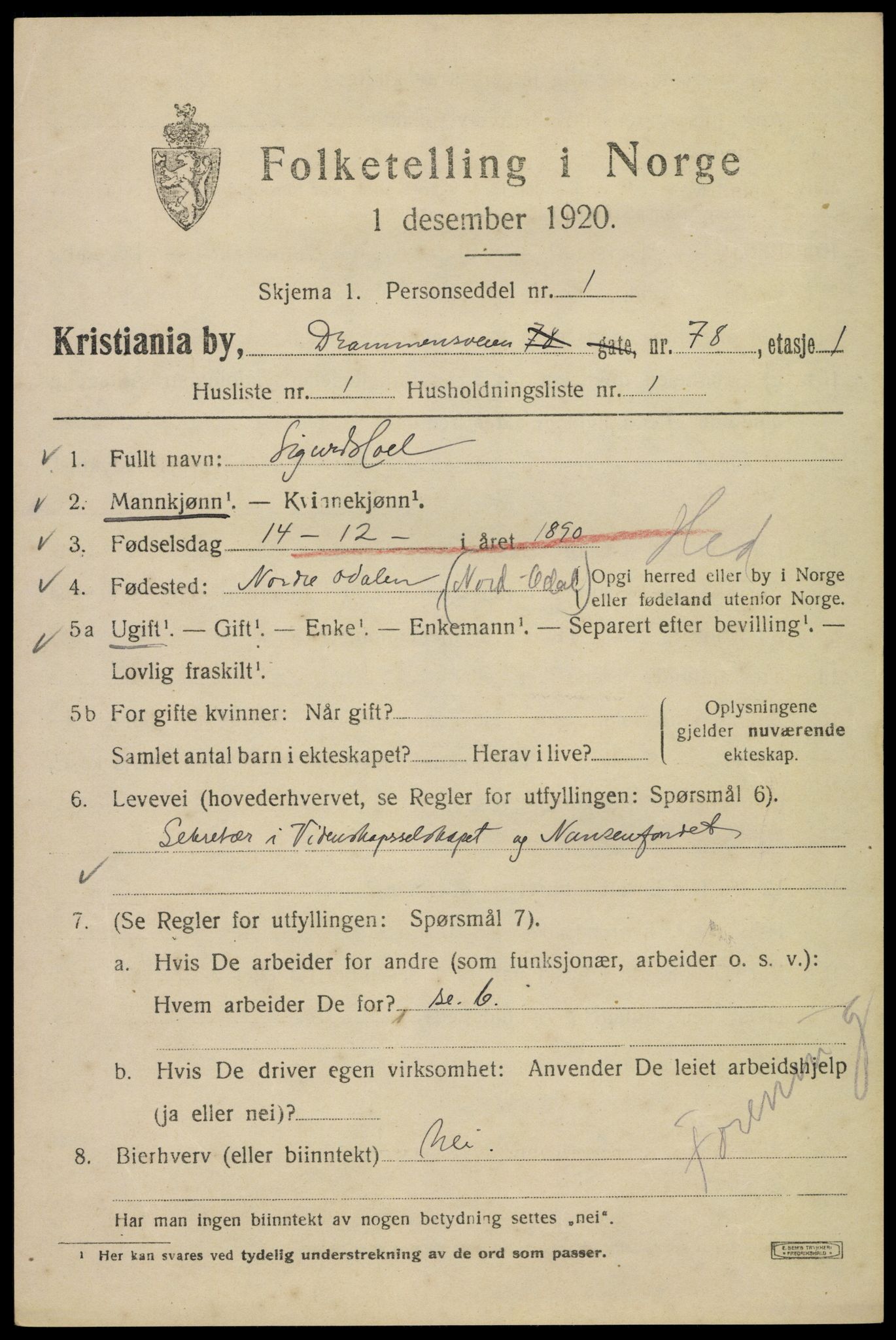 SAO, Folketelling 1920 for 0301 Kristiania kjøpstad, 1920, s. 202475