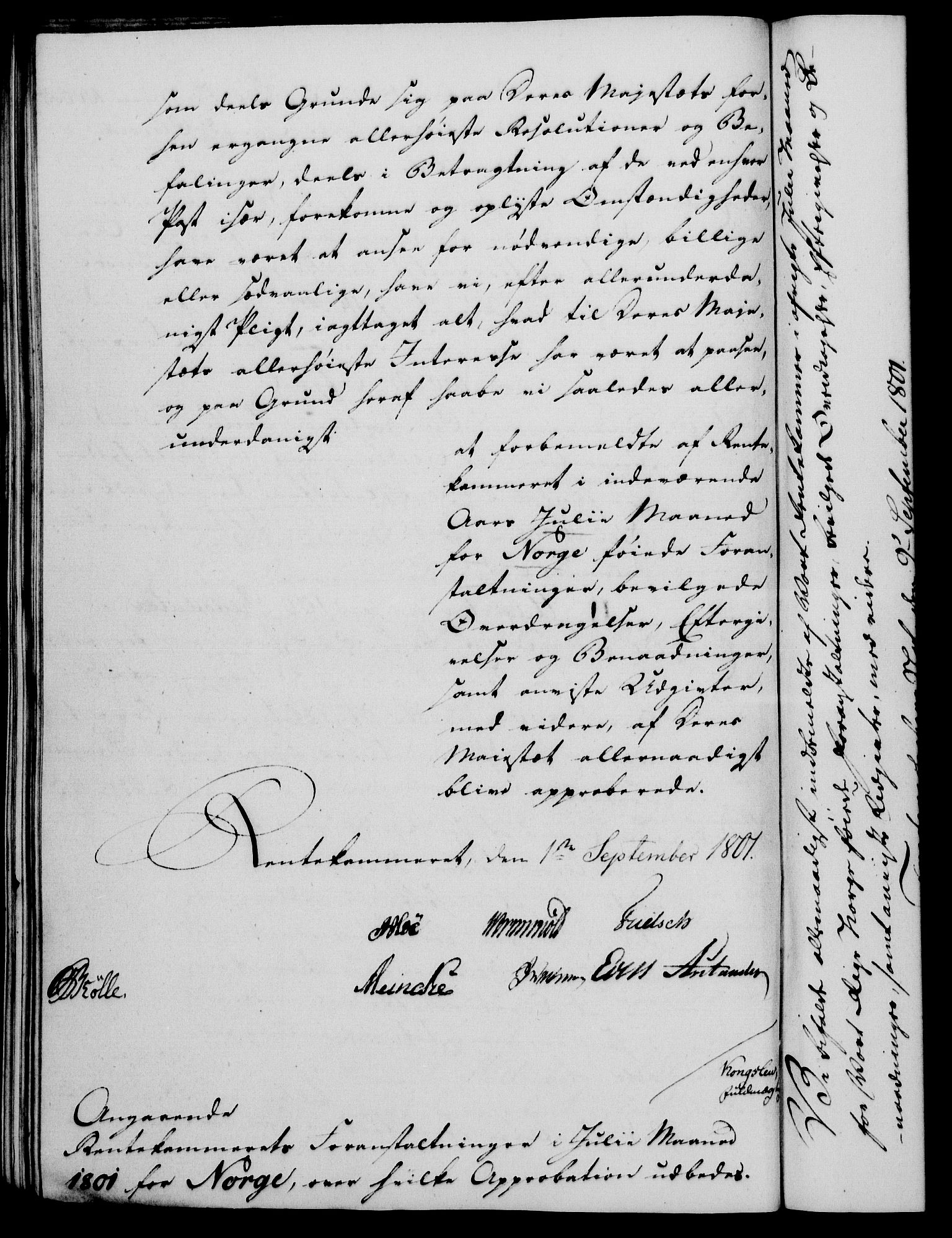Rentekammeret, Kammerkanselliet, RA/EA-3111/G/Gf/Gfa/L0083: Norsk relasjons- og resolusjonsprotokoll (merket RK 52.83), 1801, s. 606