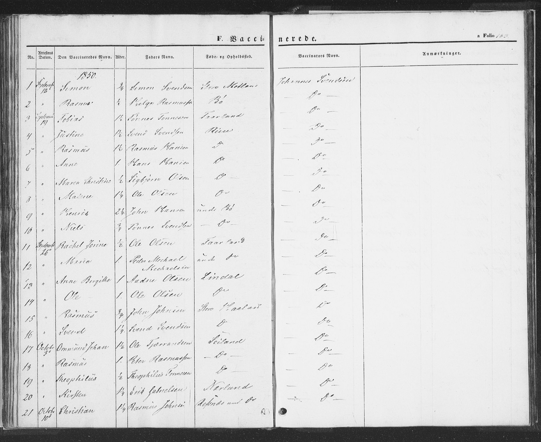 Hå sokneprestkontor, AV/SAST-A-101801/001/30BA/L0006: Ministerialbok nr. A 5, 1842-1853, s. 163