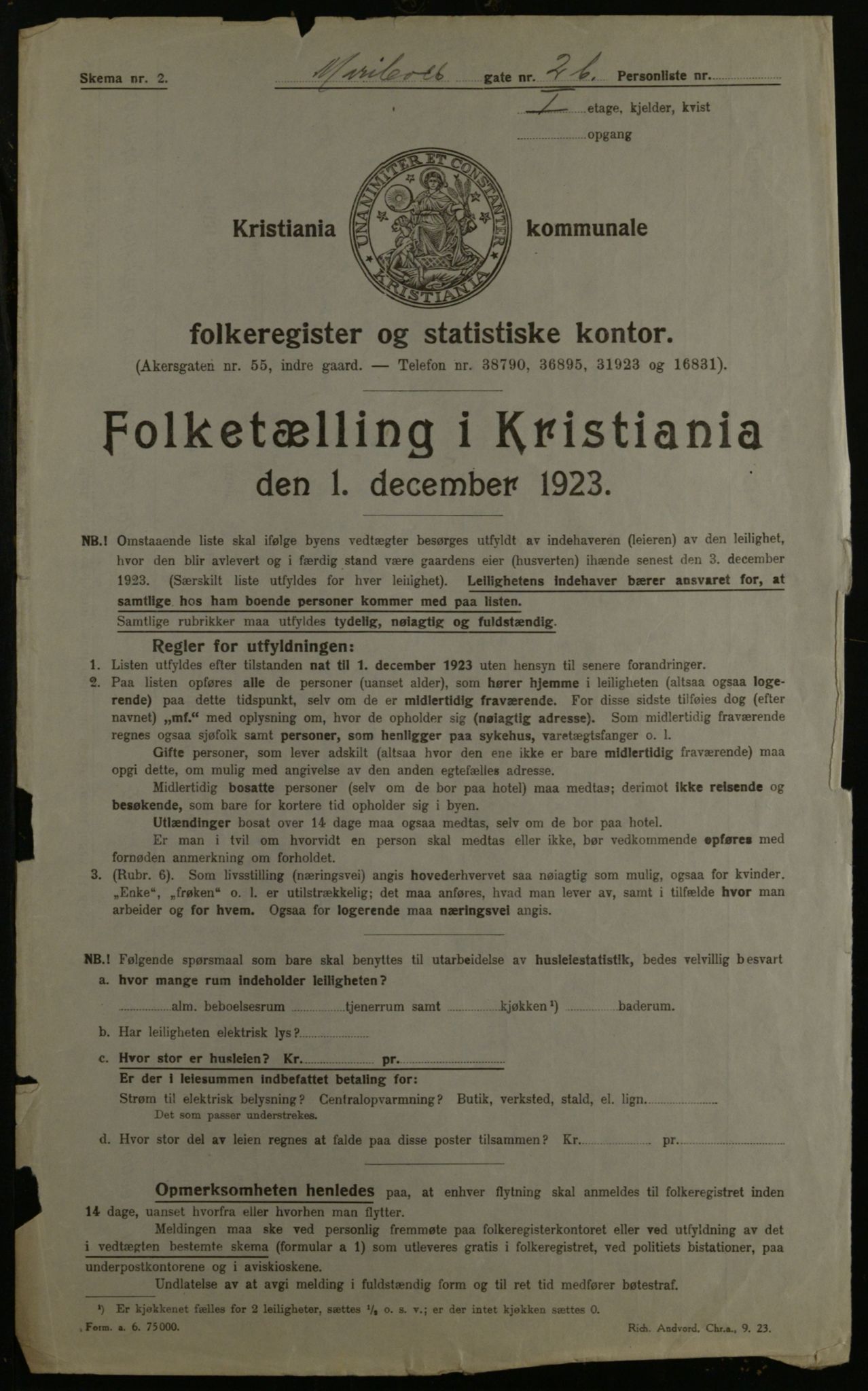 OBA, Kommunal folketelling 1.12.1923 for Kristiania, 1923, s. 67227